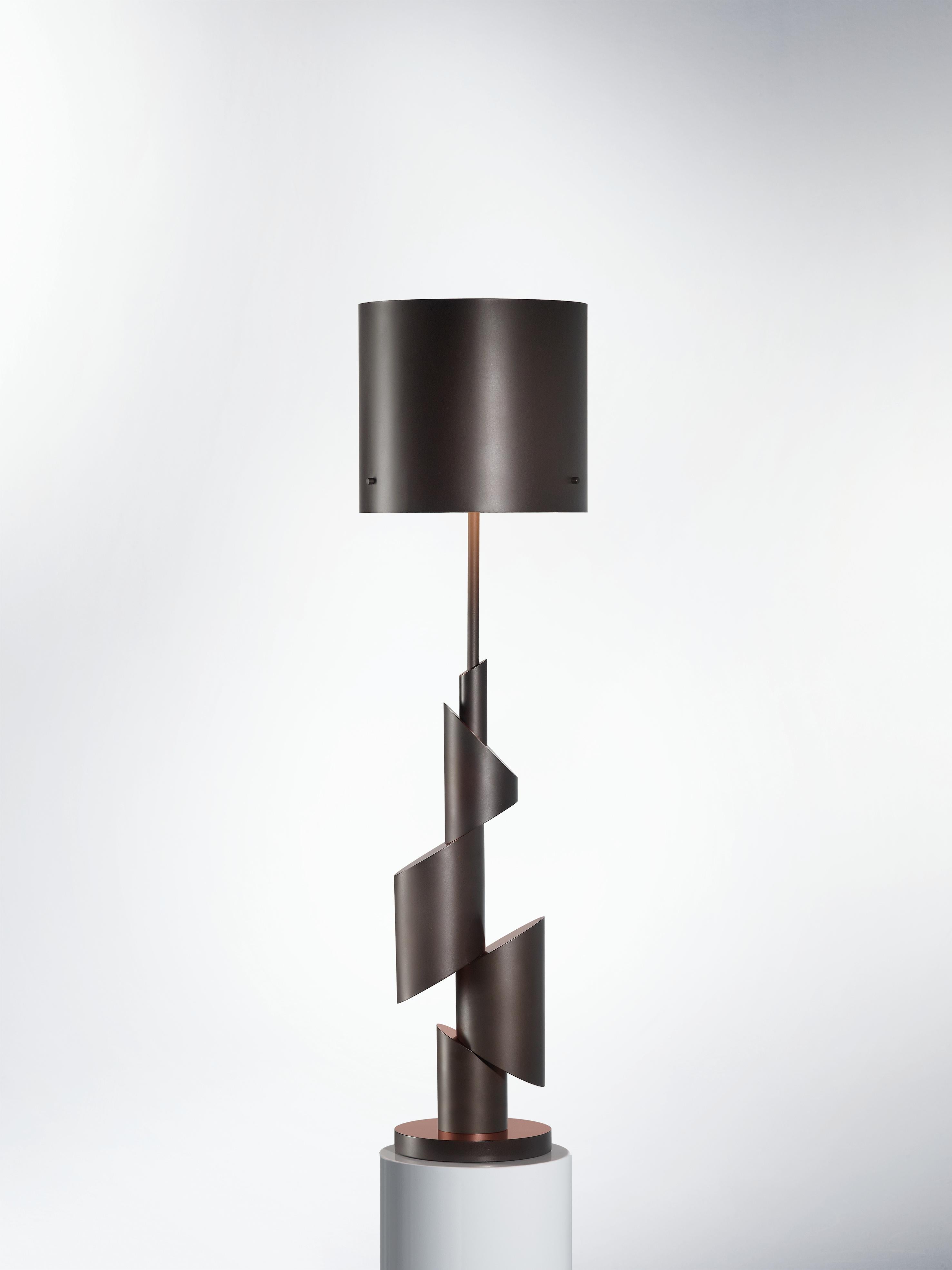 Modern KRS 1 Table Lamp with Smoked Nickel and Copper Finish