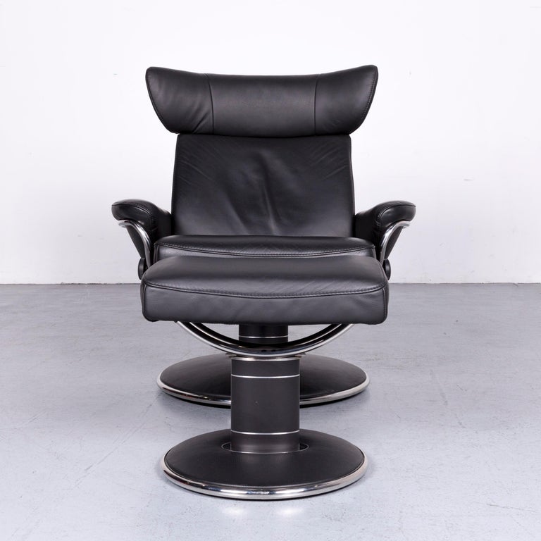 Ekornes Stressless Jazz L Designer Leather Office Chair Black Recliner