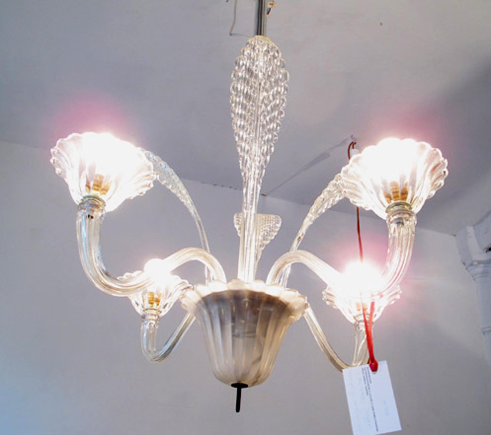 Murano Crystal Chandelier, 1950s In Good Condition For Sale In Bilbao, ES