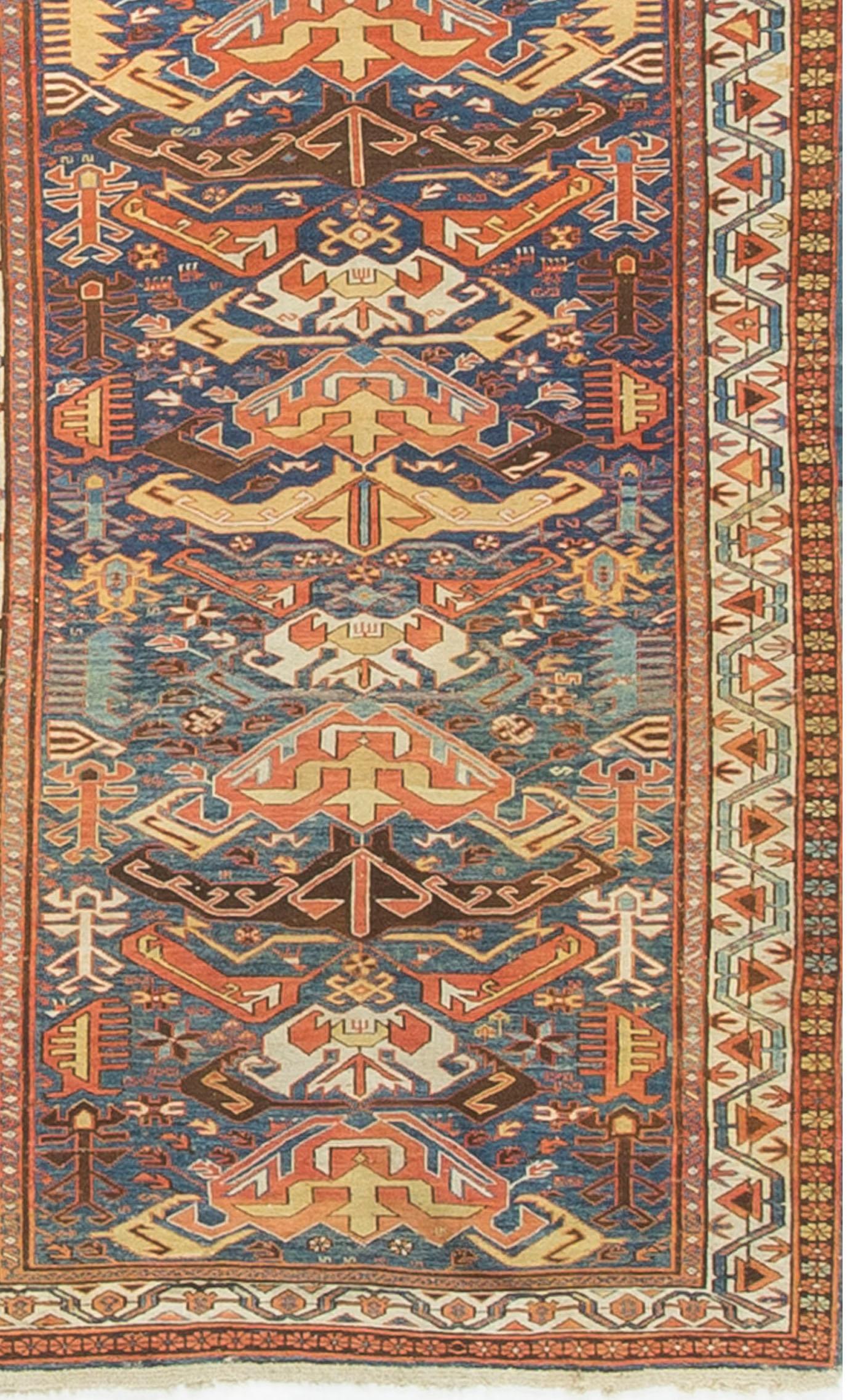 Hand-Woven Antique Caucasian Soumac Kilim, circa 1890 For Sale