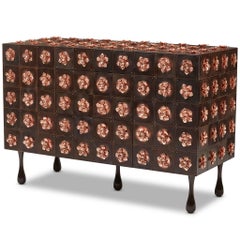 Copper and Burnished Steel, Contemporary Rosette Sideboard by Egg Designs