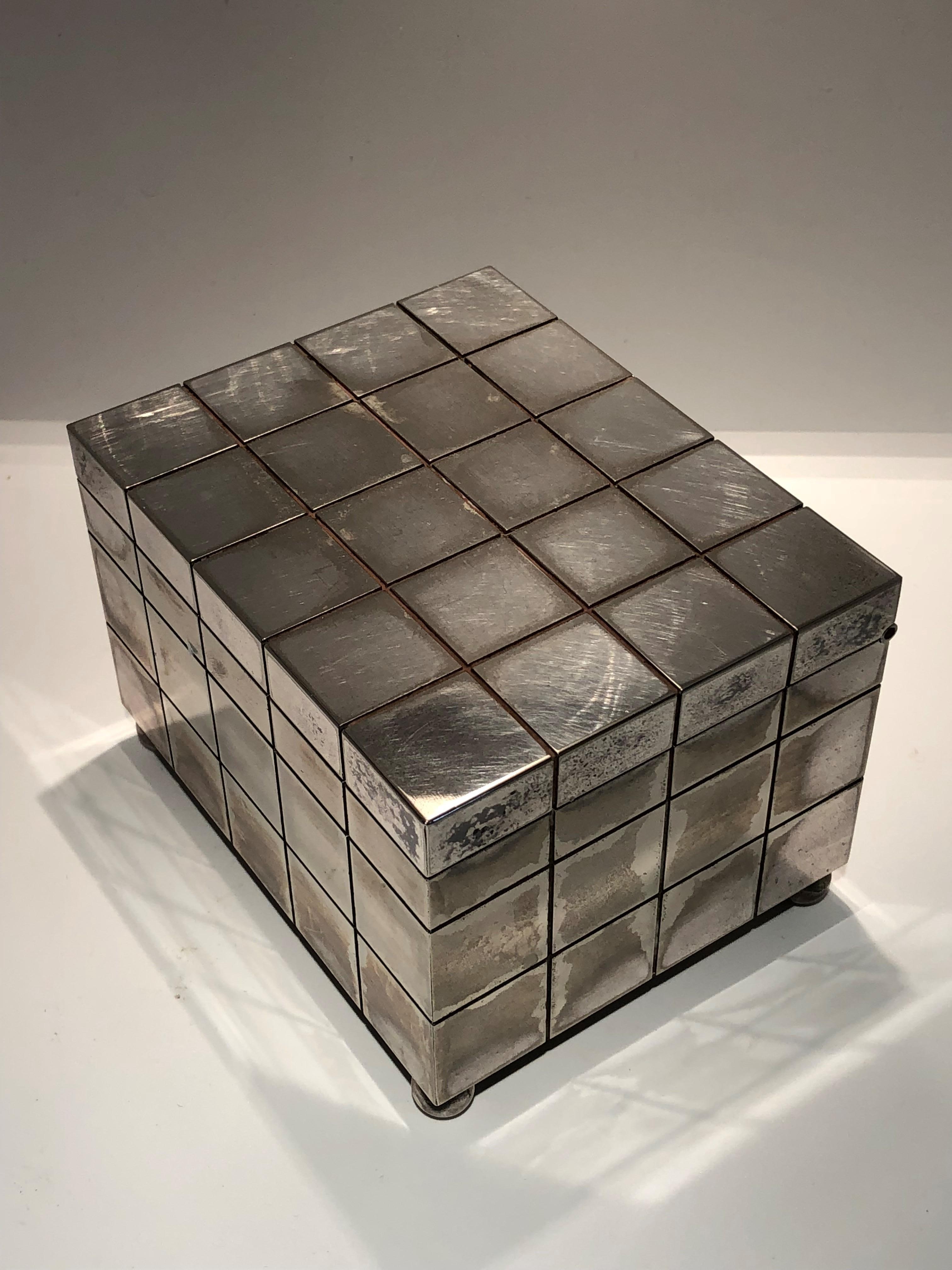 Italian Vintage Richard Meier Silver Plate Jewelry Box