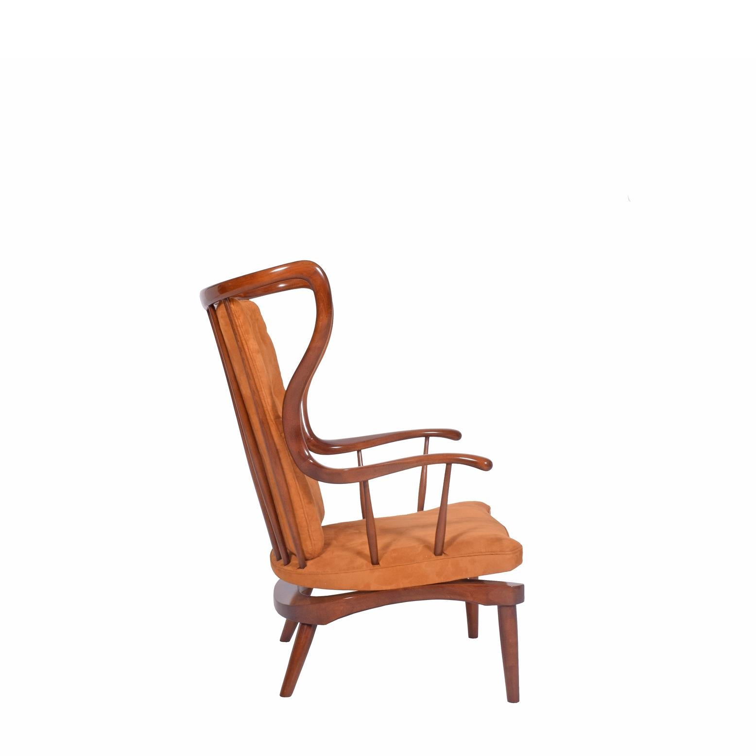 Scandinavian Modern Danish Architect Designed Sculptural Rocking Chair