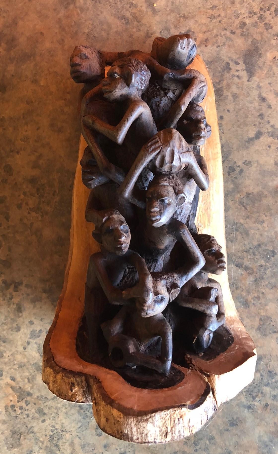 Hand-Carved African Tree Carving For Sale