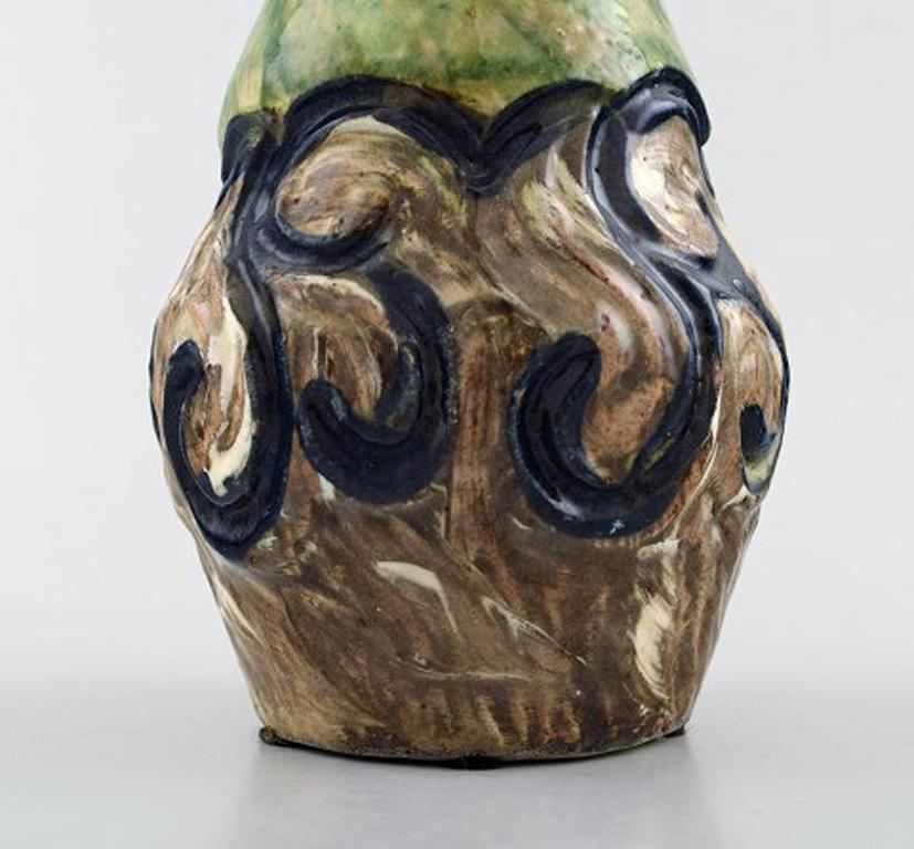 Møller & Bøgely, Art Nouveau Large Ceramic Vase of Glazed Ceramics, circa 1920s In Excellent Condition For Sale In Copenhagen, DK