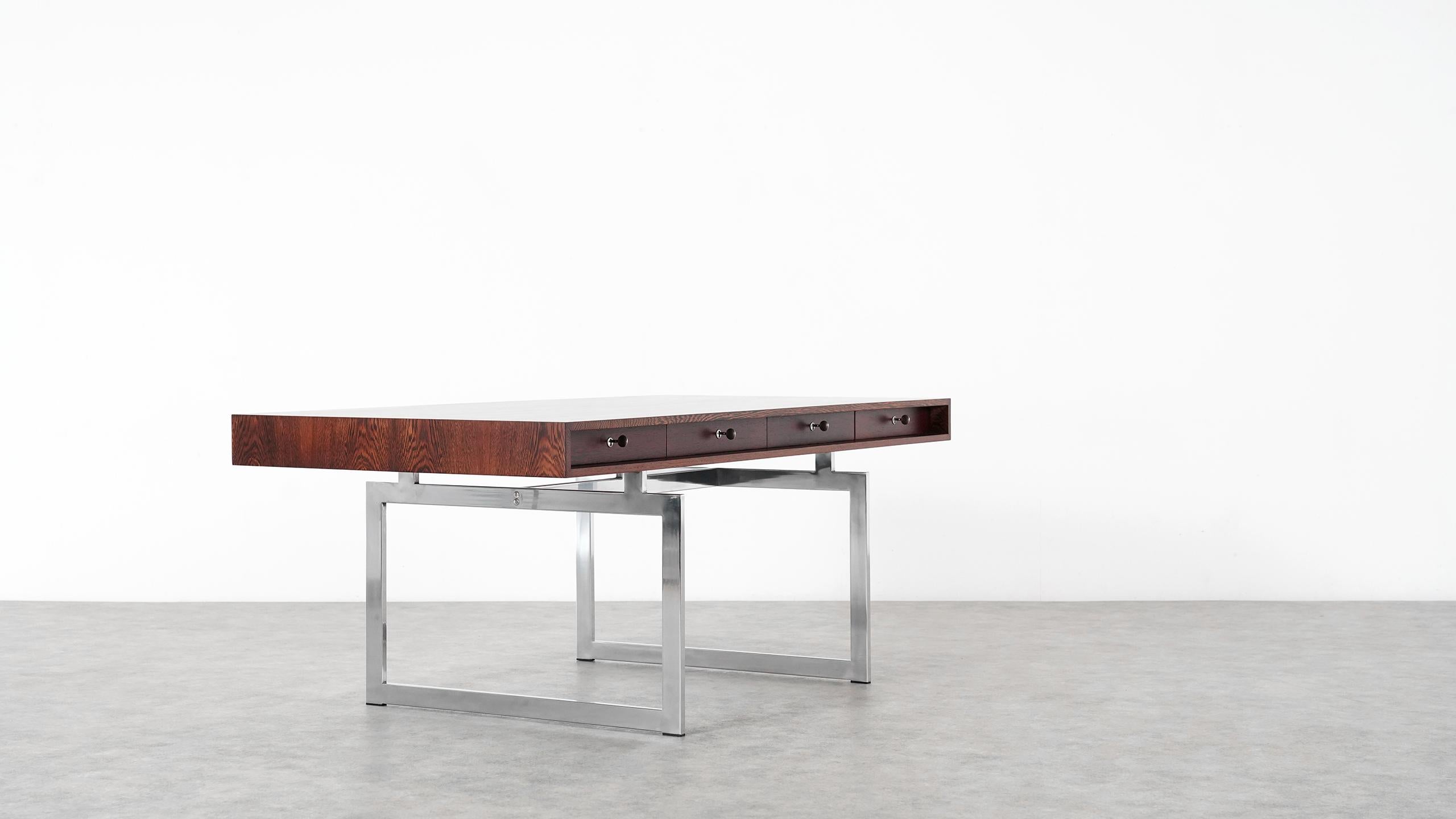 Mid-Century Modern Bodil Kjaer, Wenge Desk, Executive Writing Table 1959, Denmark, Stunning & Rare