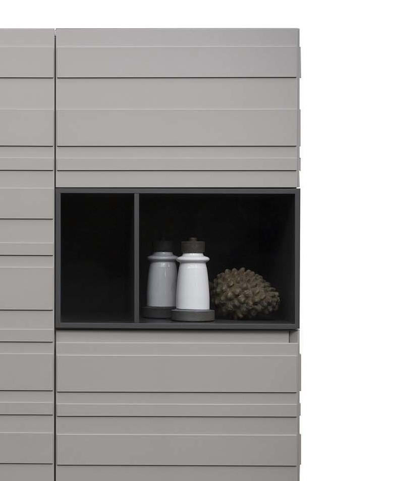 Stripe Light Gray Cupboard by Pierangelo Sciuto In New Condition For Sale In Milan, IT