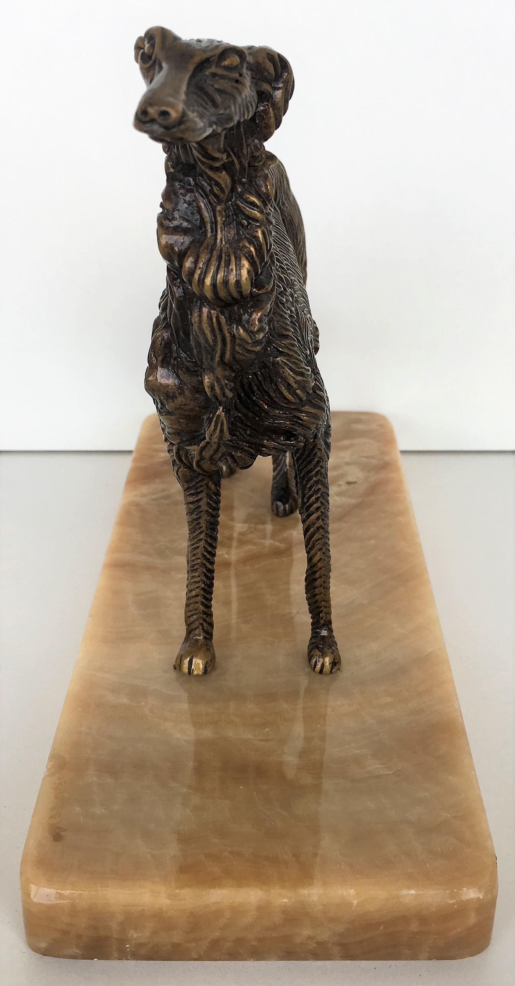 19th Century French Silver Patinated Bronze Borzoi In Excellent Condition For Sale In Miami, FL