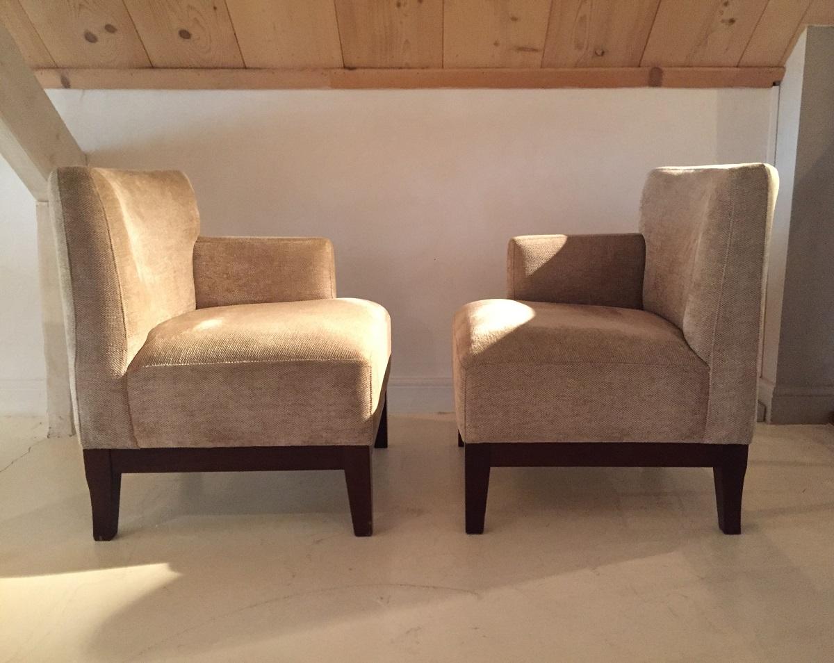 Late 20th Century Pair of Modular Spanish Modernist Vintage Club Chairs