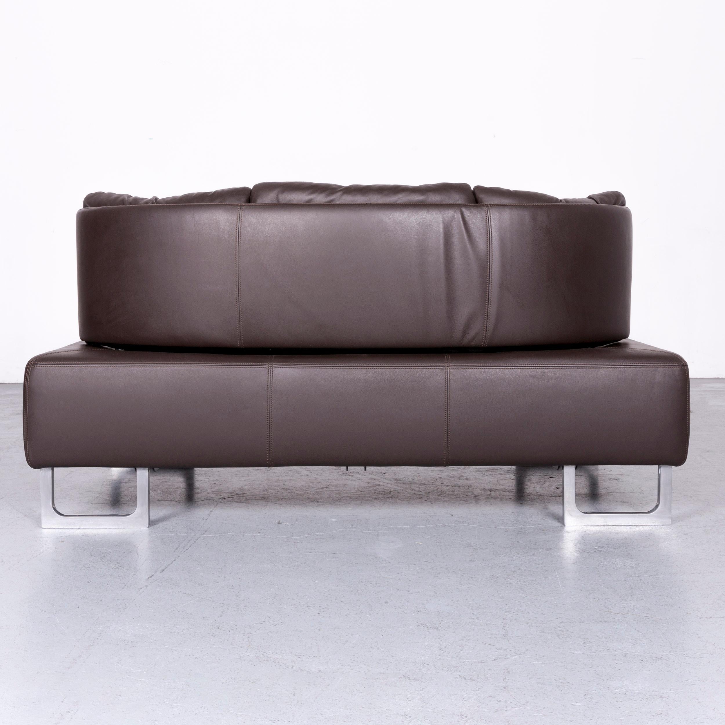 De Sede DS 165 Designer Leather Sofa Brown Two-Seat Couch In Good Condition For Sale In Cologne, DE