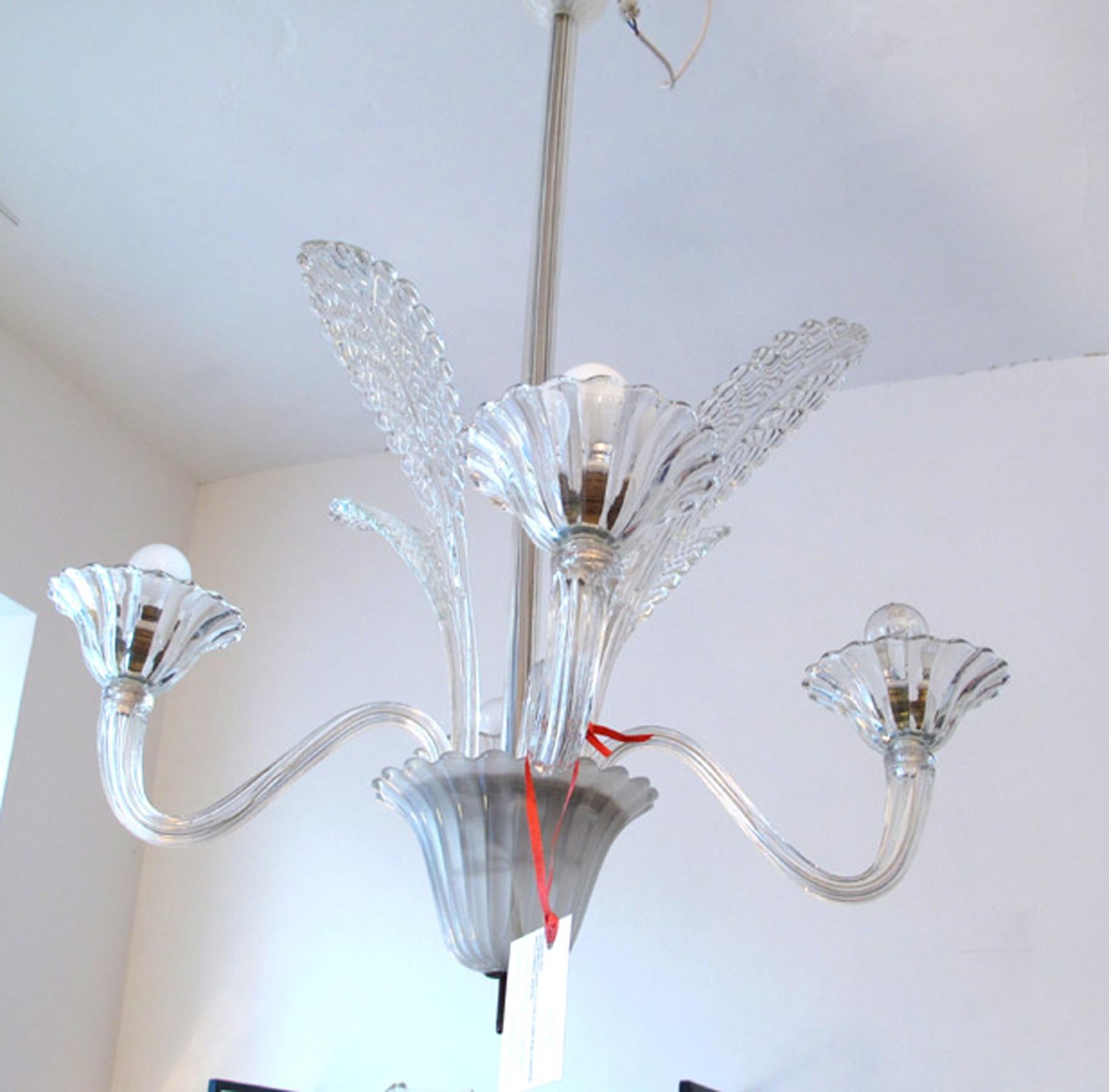 20th Century Murano Crystal Chandelier, 1950s For Sale