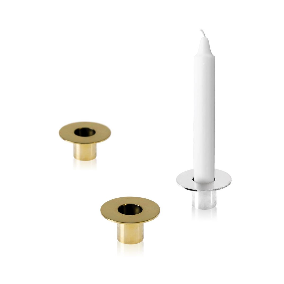 Tête-à-tête Set aus zwei Kerzenhaltern aus Metall Entworfen von Aldo Cibic (Italienisch) im Angebot