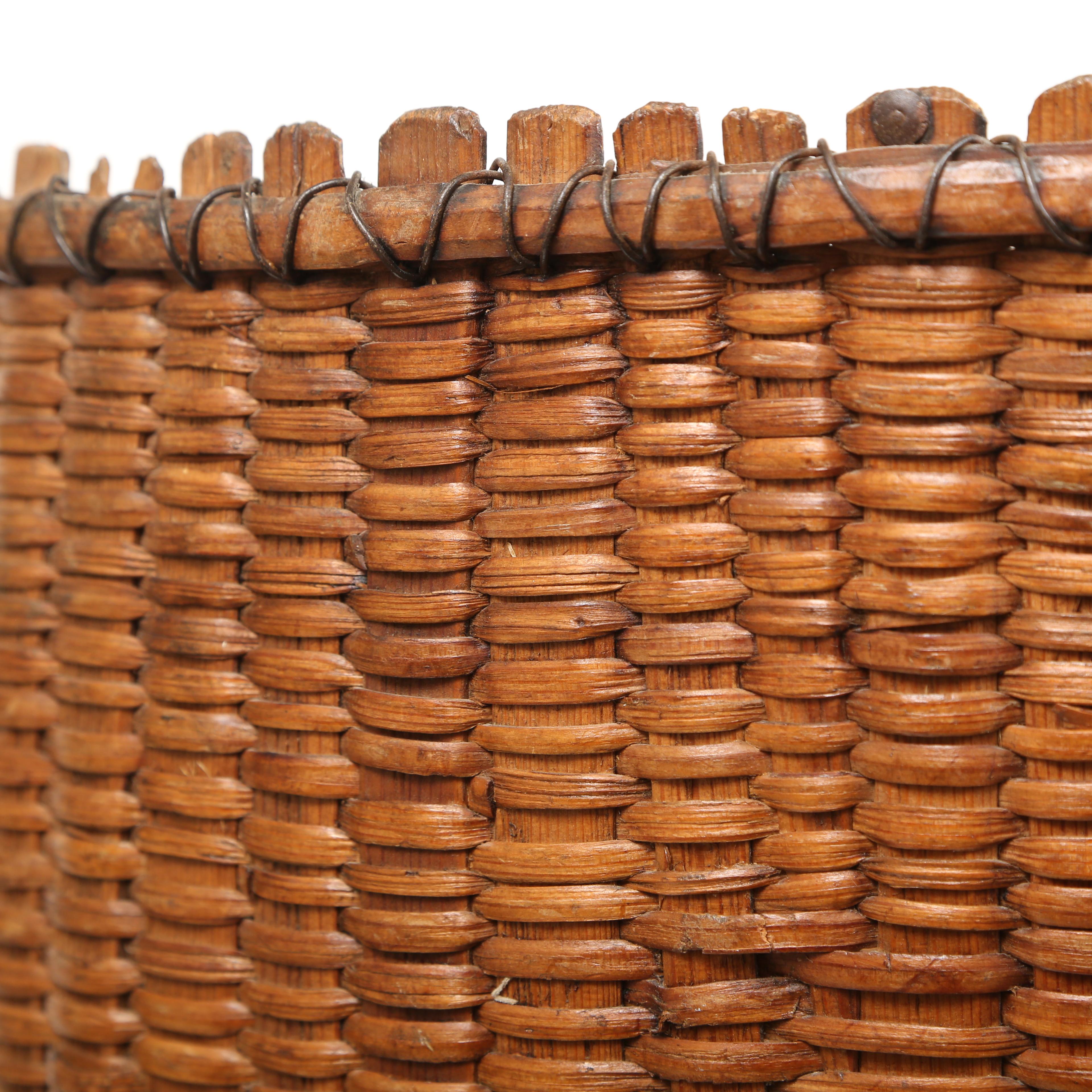 Hand-Crafted  Large Hand Woven French Grape Pickers Basket-France, 19th c.