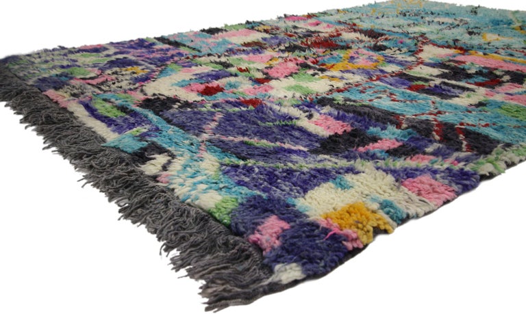 Contemporary Abstract Moroccan Rug with Post-Modern Memphis Group Design In New Condition For Sale In Dallas, TX