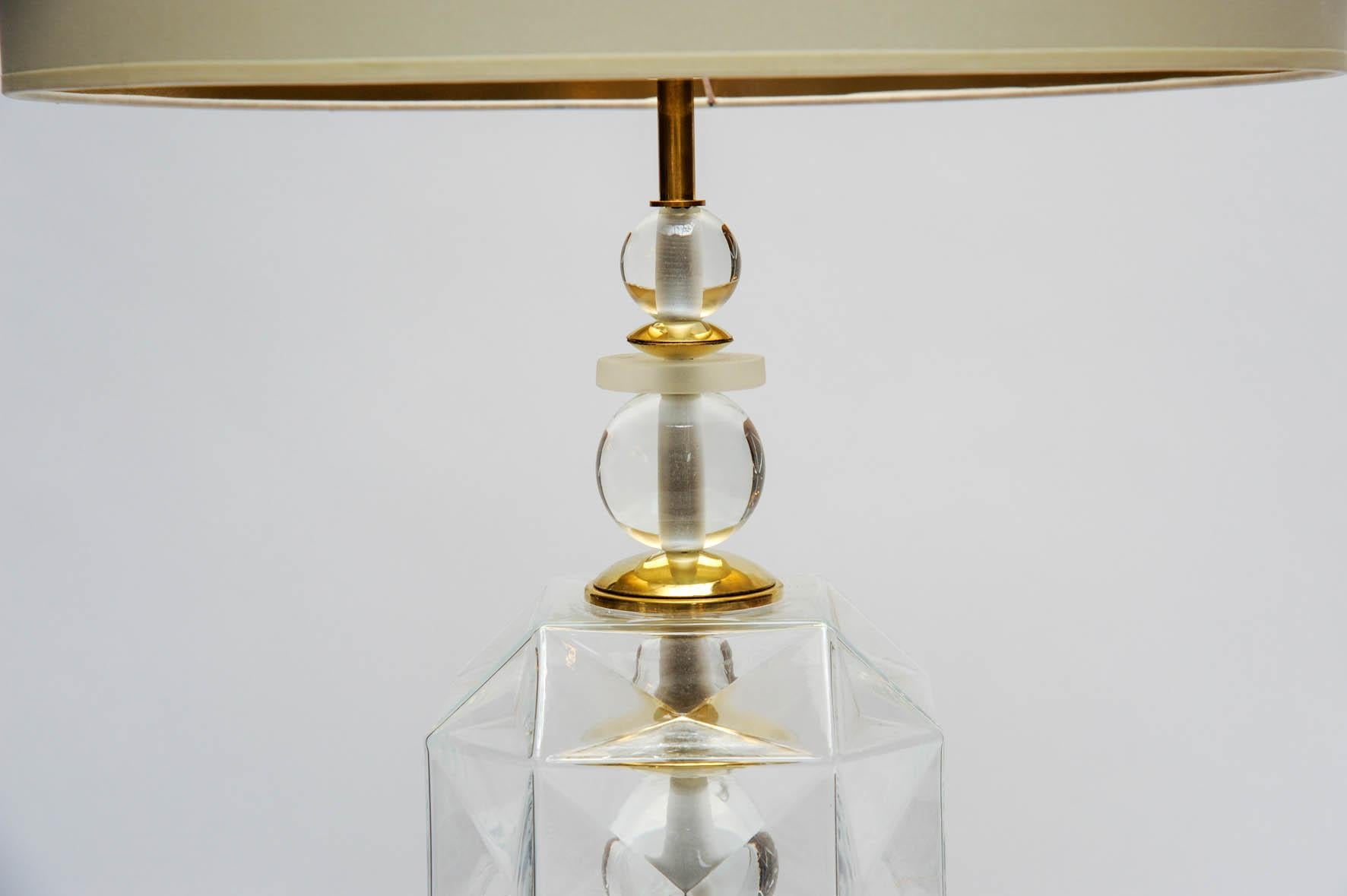 Pair of Clear Murano Glass Table Lamps In Excellent Condition In Saint-Ouen, IDF