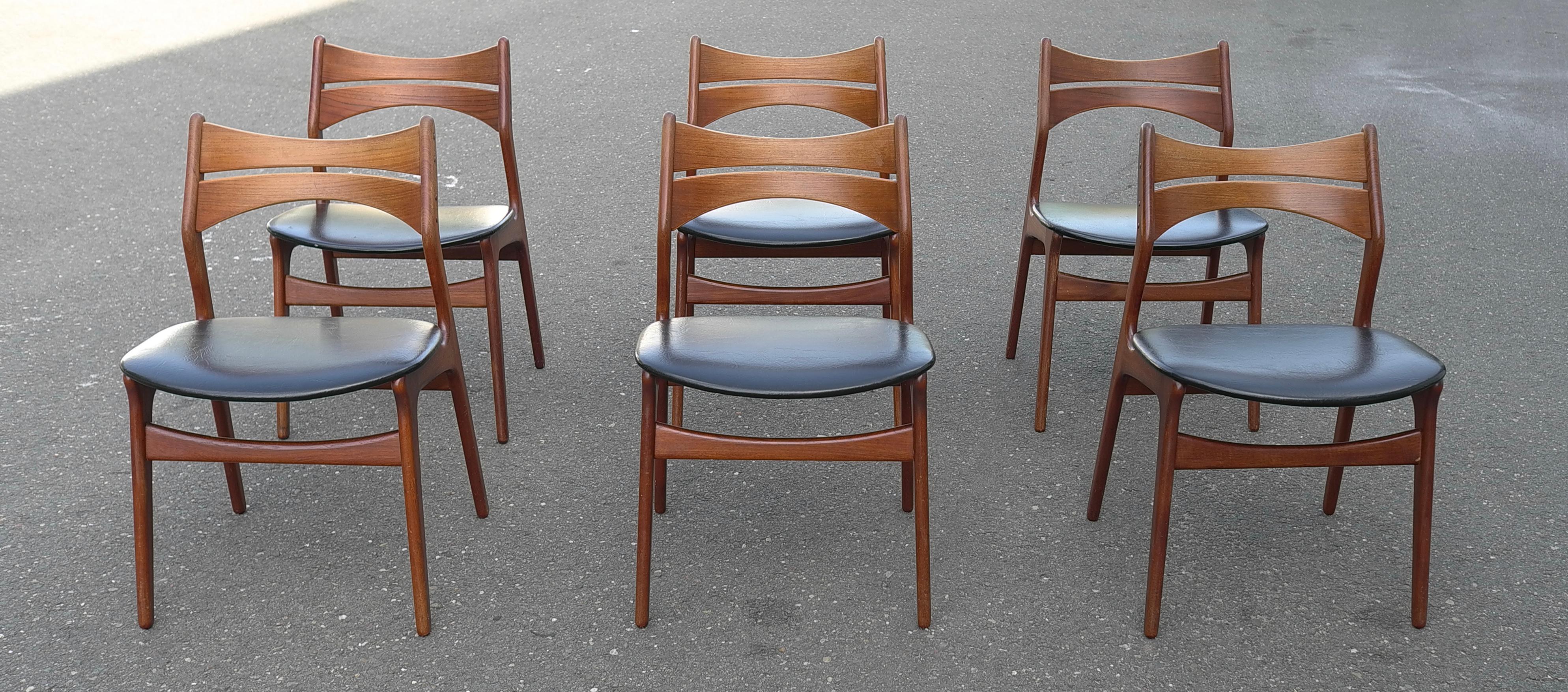 Mid-Century Modern 12 Erick Buch Model 310 Teak Chairs by CHR Christensens Mobelfabrik, Denmark