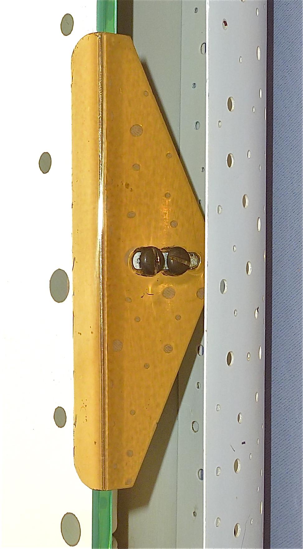 Large Illuminated Mirror Igl for Hillebrand White Enameled Brass Mategot Style In Good Condition For Sale In Nierstein am Rhein, DE