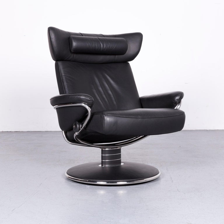Ekornes Stressless Jazz L Designer Leather Office Chair Black Recliner