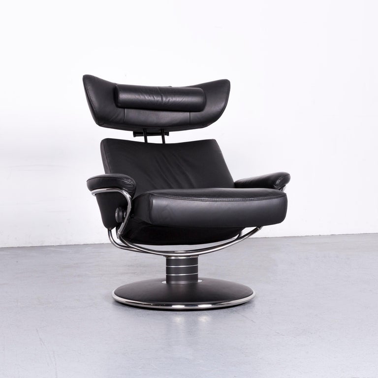 Ekornes Stressless Jazz L Designer Leather Office Chair Black Recliner