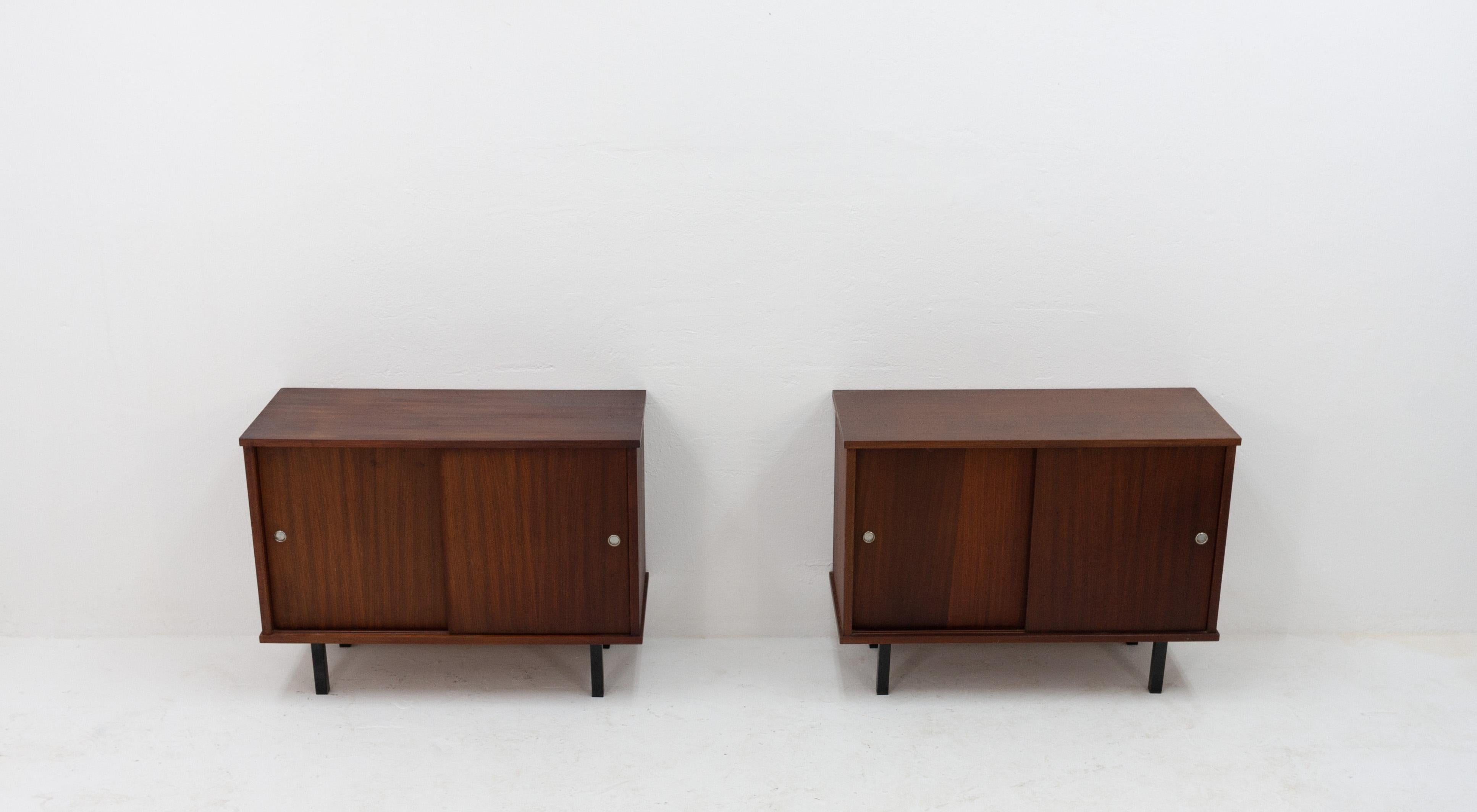 Mid-20th Century Pair of Cabinets with Sliding Doors, Dutch 1960s