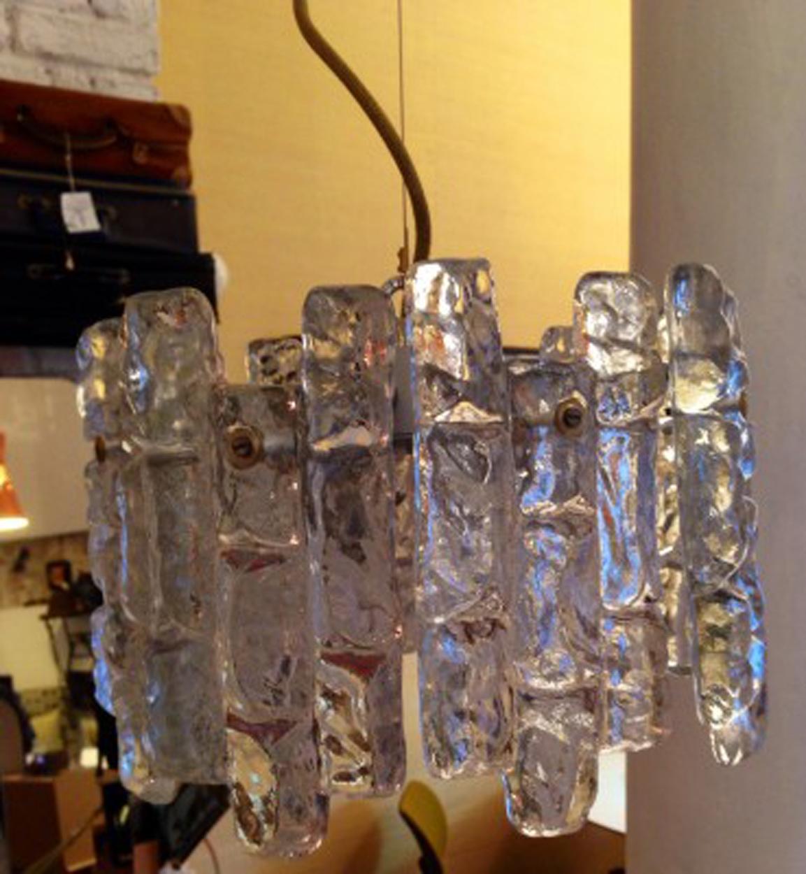 Cast 1960s Murano Glass Chandelier by Kalmar, Austria For Sale