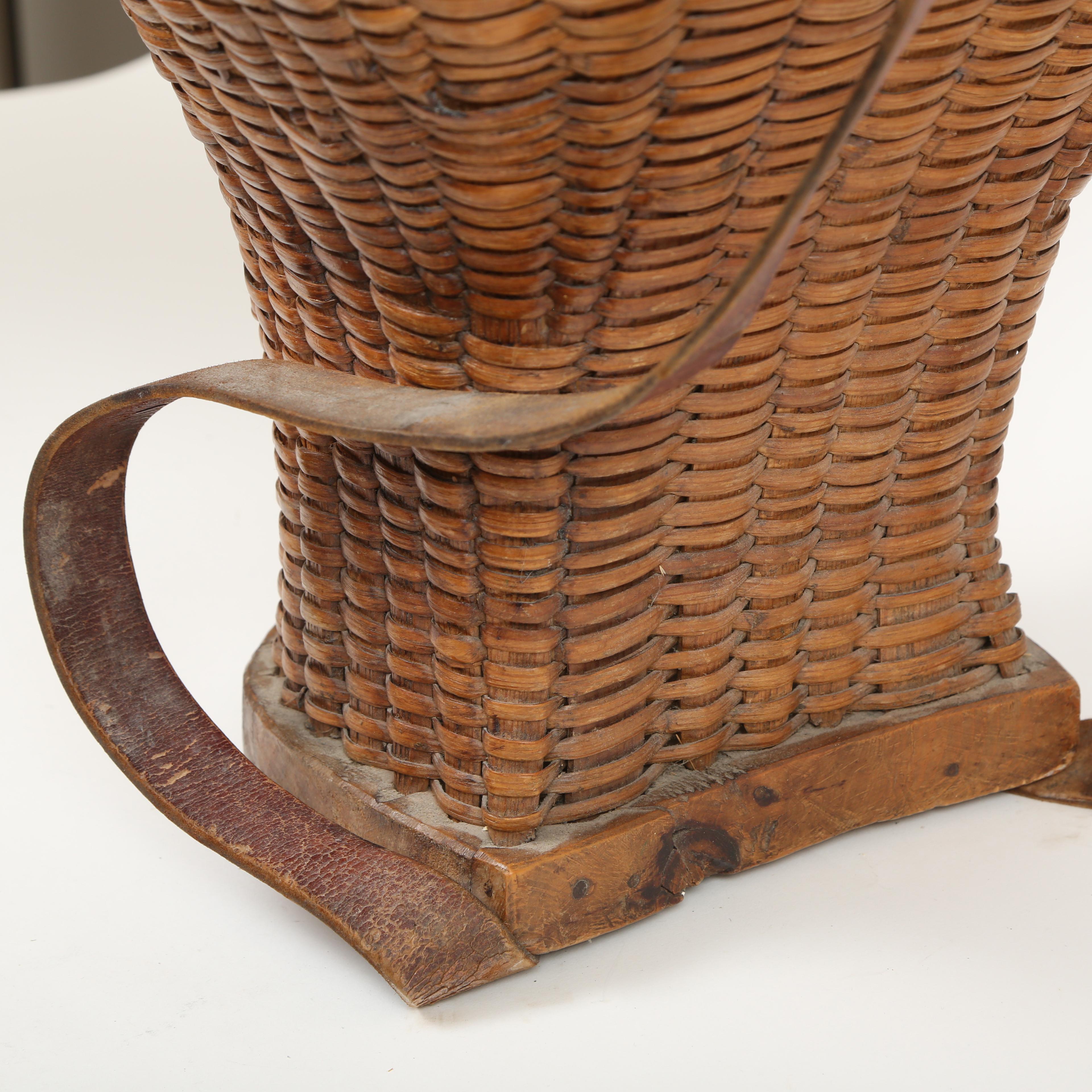 French Provincial  Large Hand Woven French Grape Pickers Basket-France, 19th c.