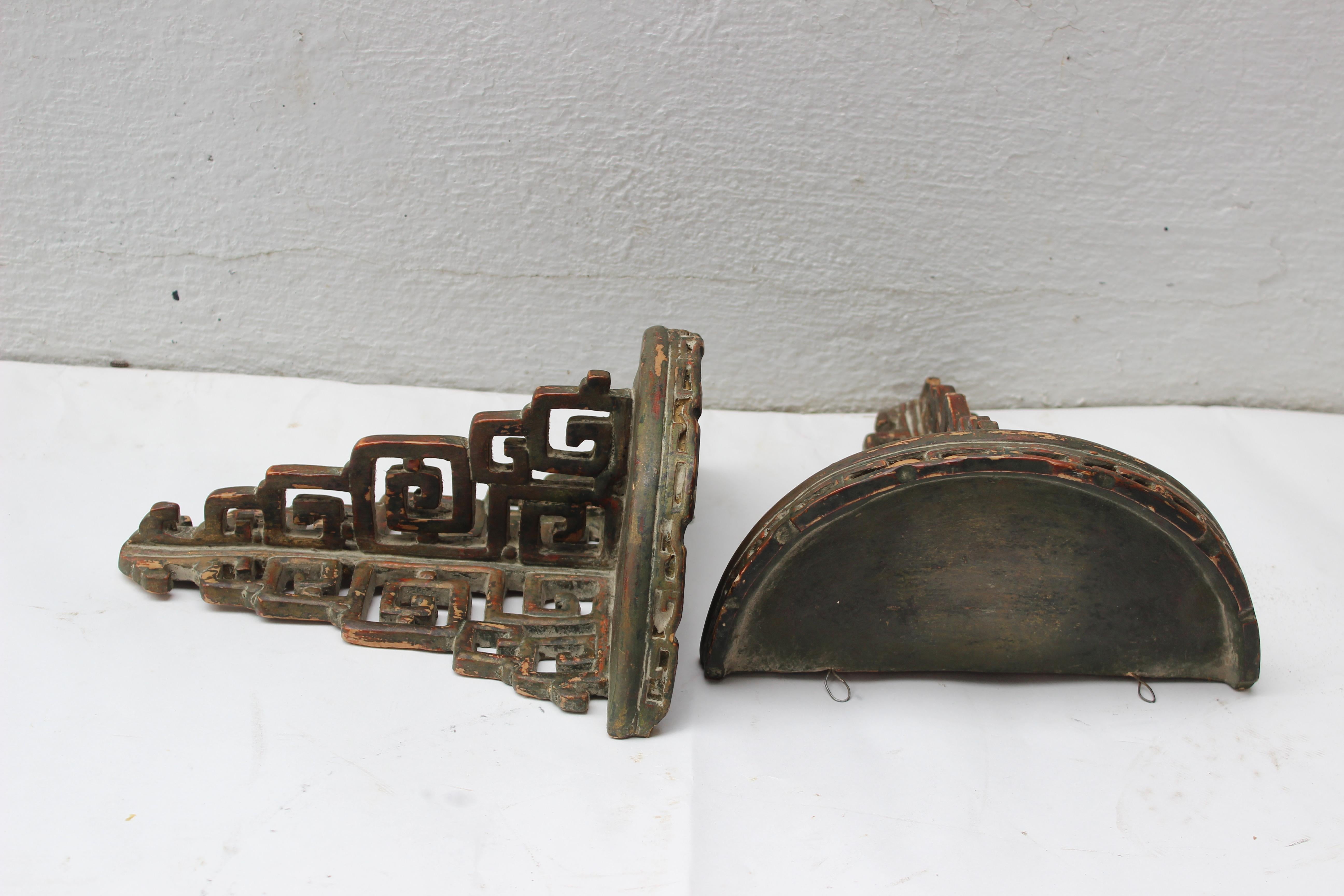 Pair of James Mont Style Ceramic Wall Brackets 1