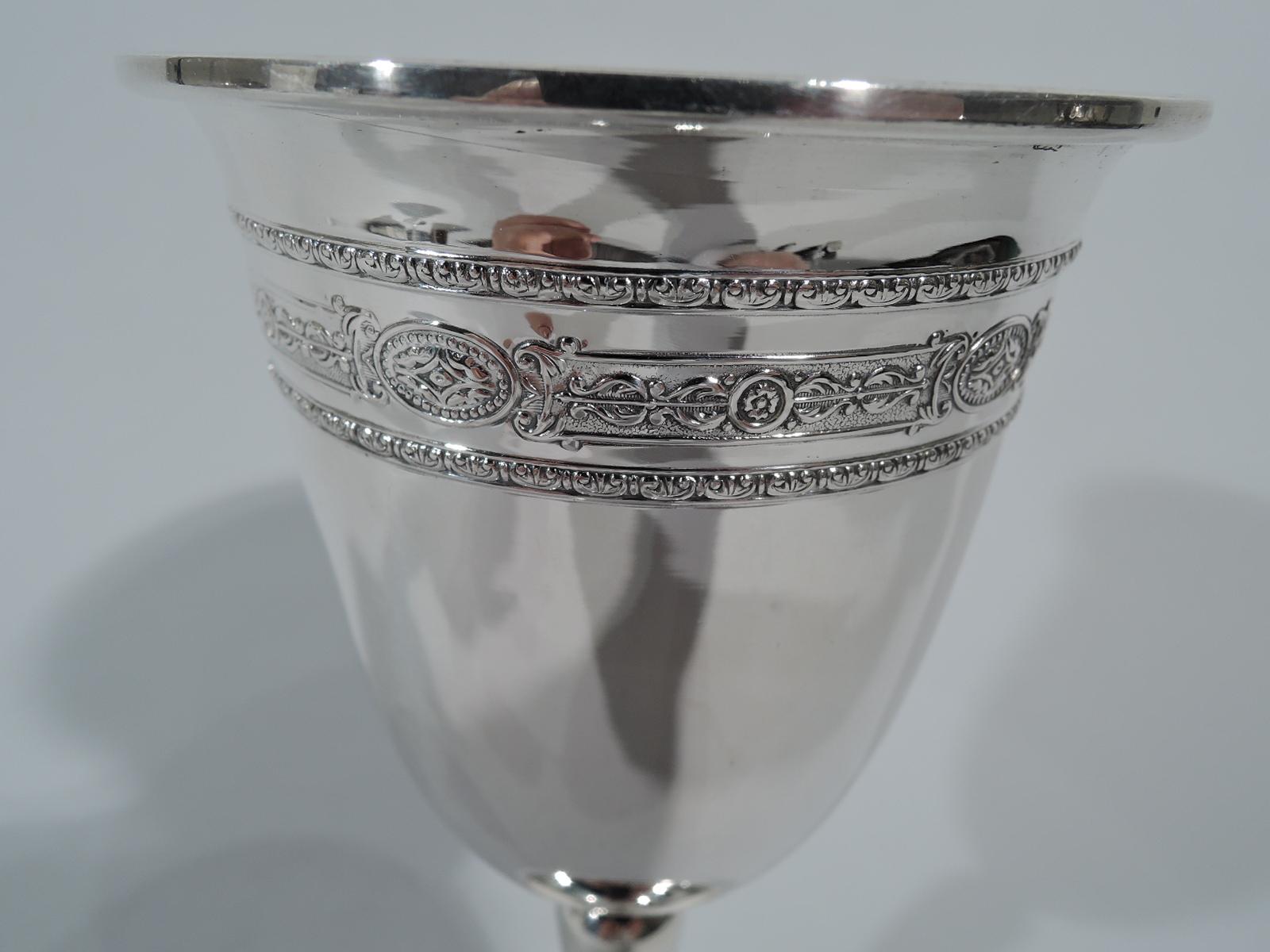 20th Century Pair of Antique American Neoclassical Sterling Silver Goblets