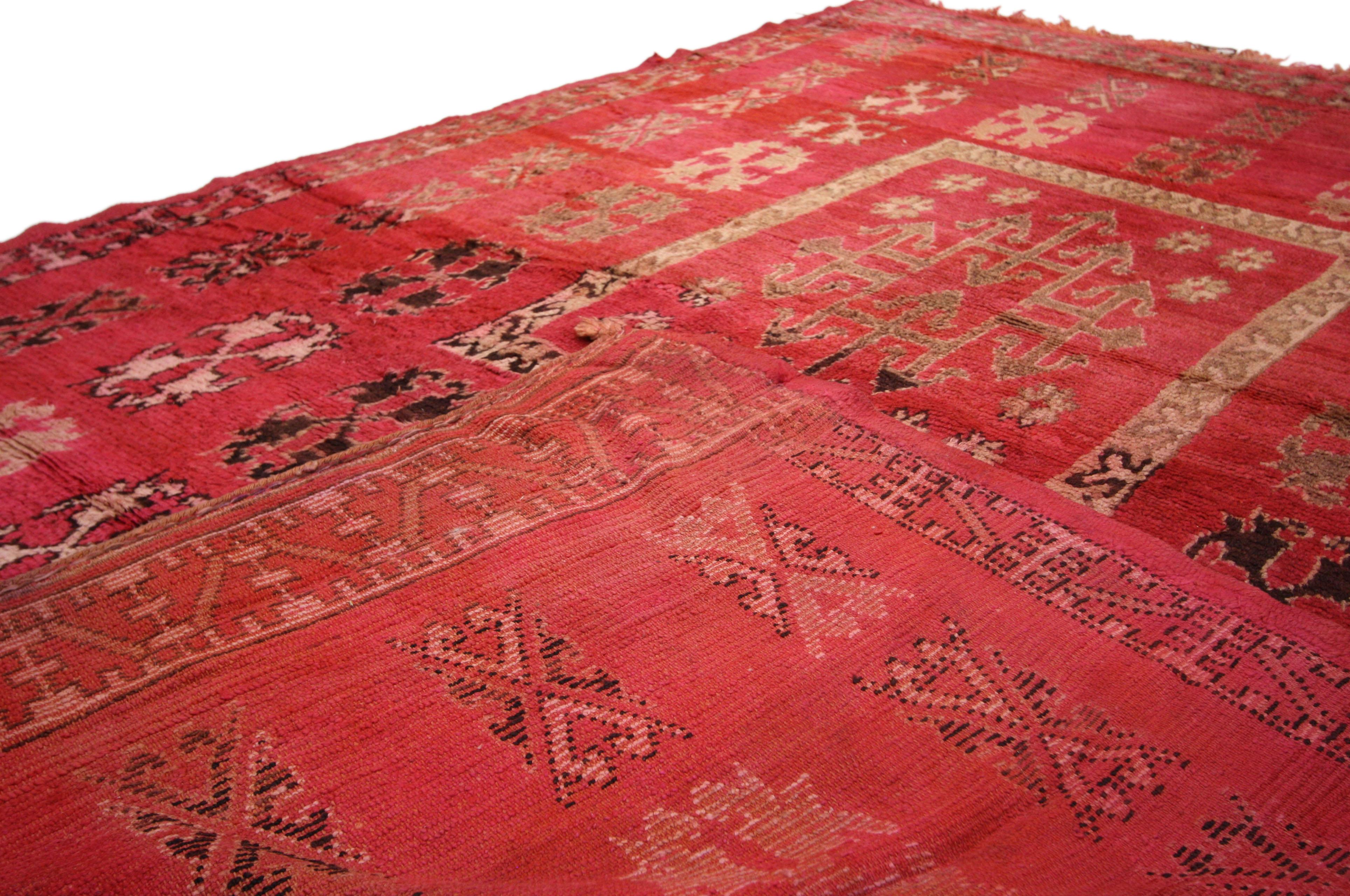 20th Century Vintage Berber Moroccan Rug with Tribal Style, Moroccan Berber Carpet