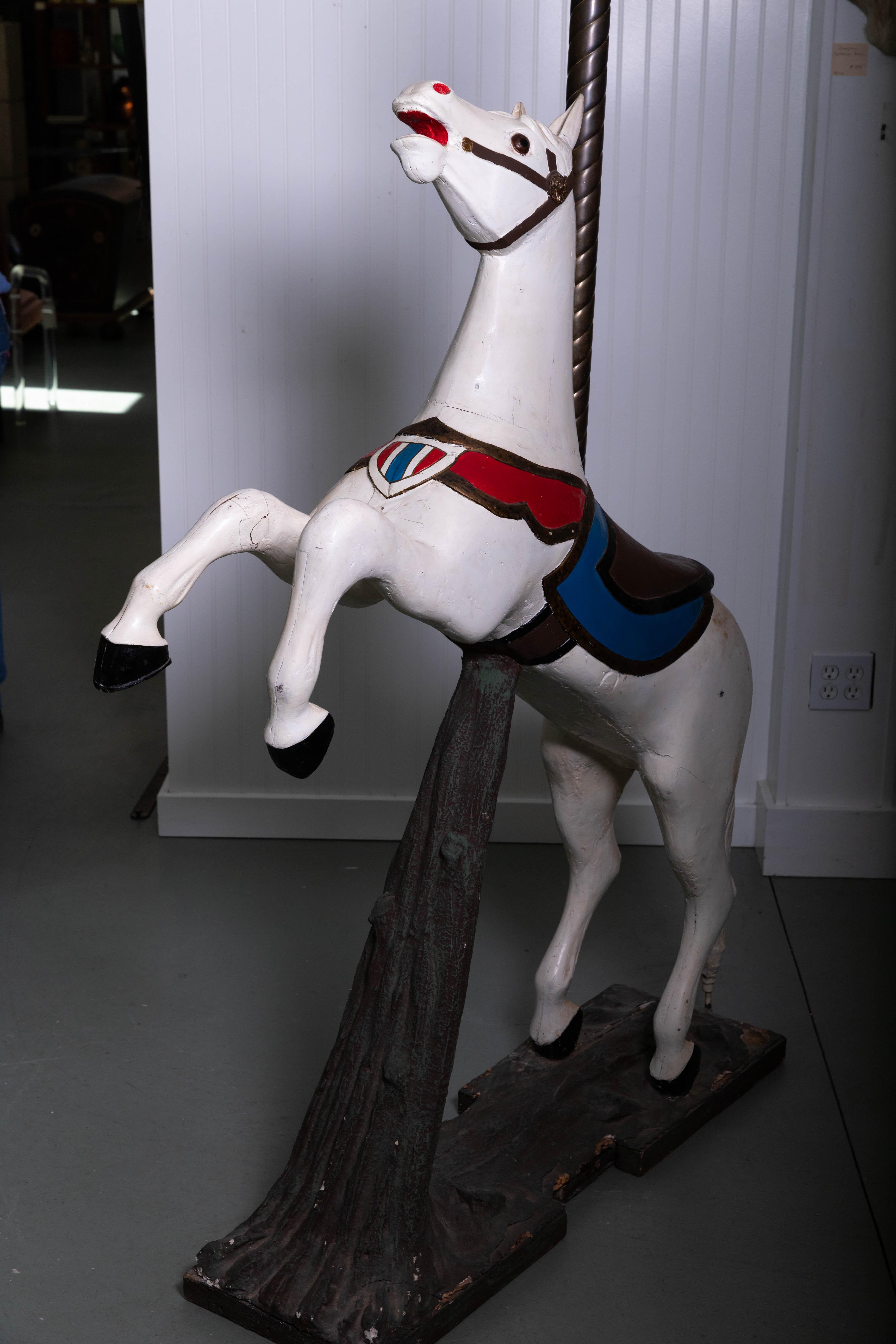 Late 19th Century Wooden Carousel Horse in Fixed Position For Sale 1