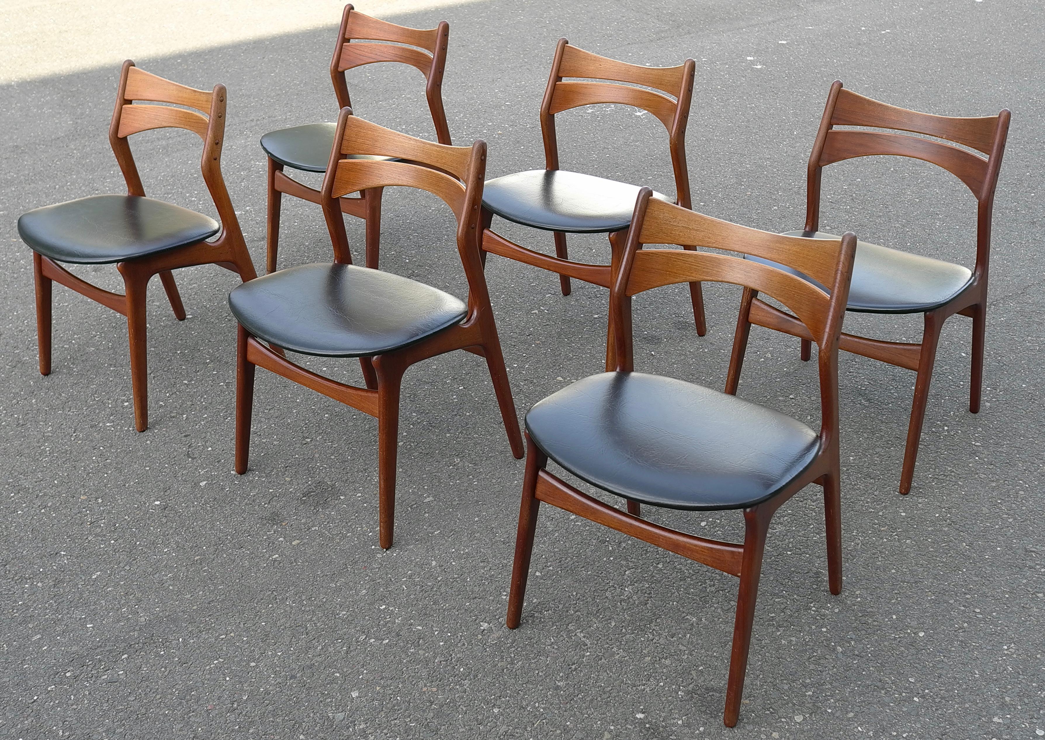 Danish 12 Erick Buch Model 310 Teak Chairs by CHR Christensens Mobelfabrik, Denmark