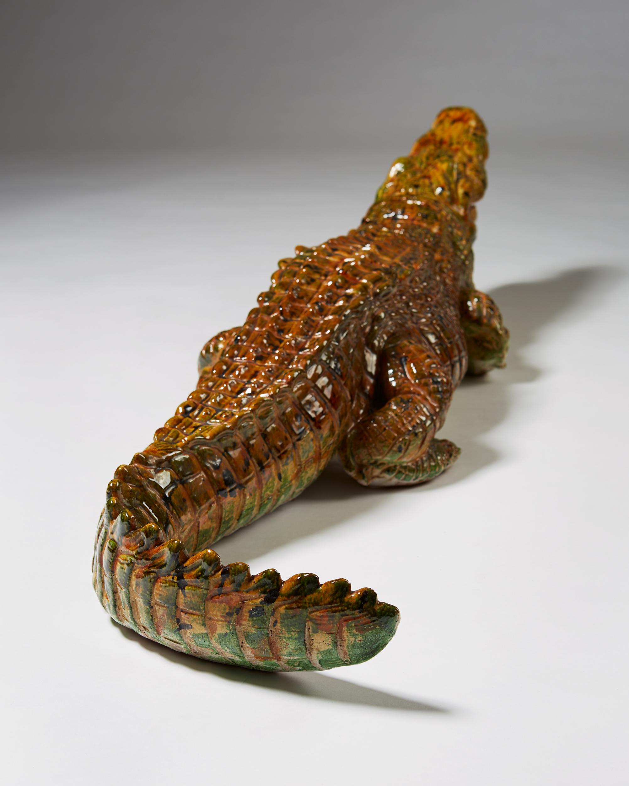 Mid-20th Century Sculpture of Crocodile, Anonymous, 1950s