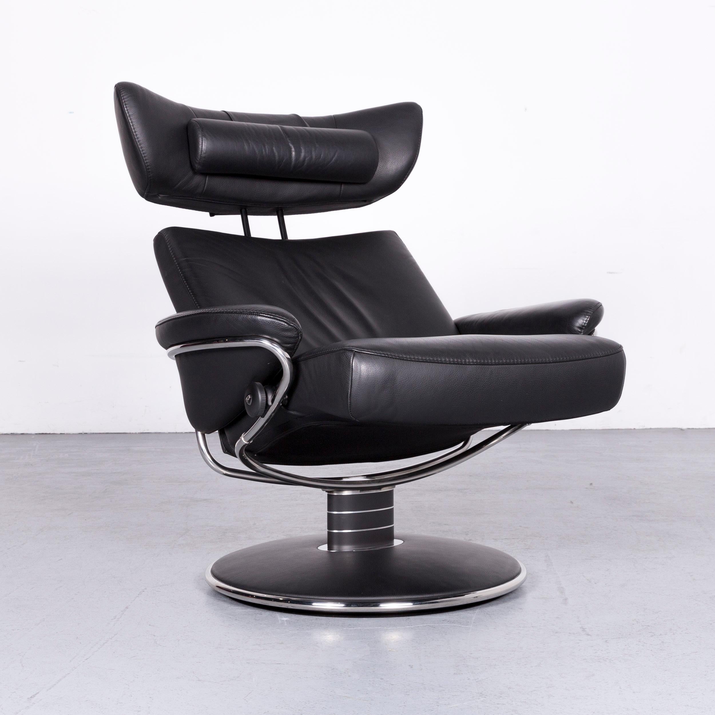 Swedish Ekornes Stressless Jazz L Designer Leather Office Chair Black Recliner