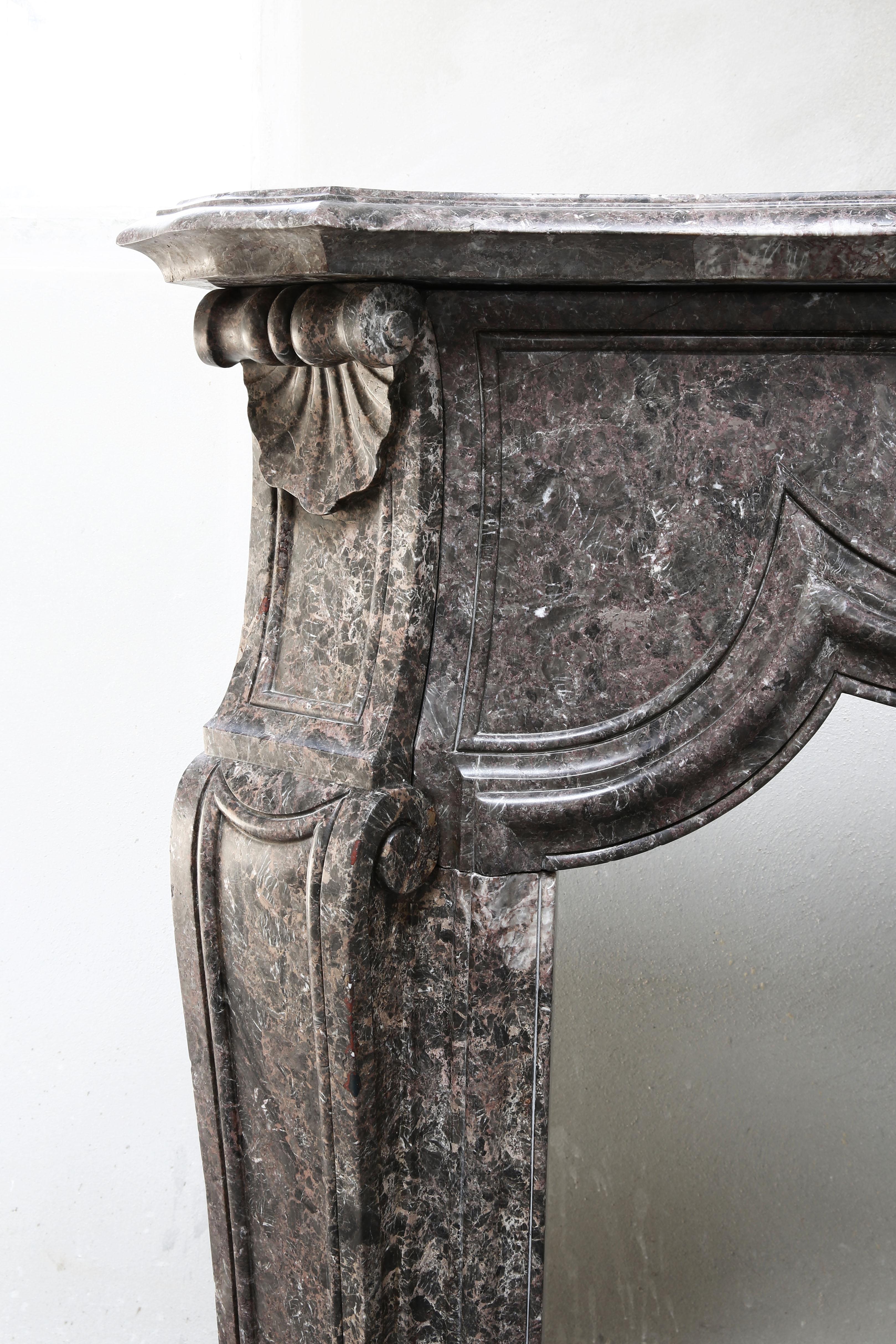 Antique Marble Fireplace from the 19th Century, Louis XV 1