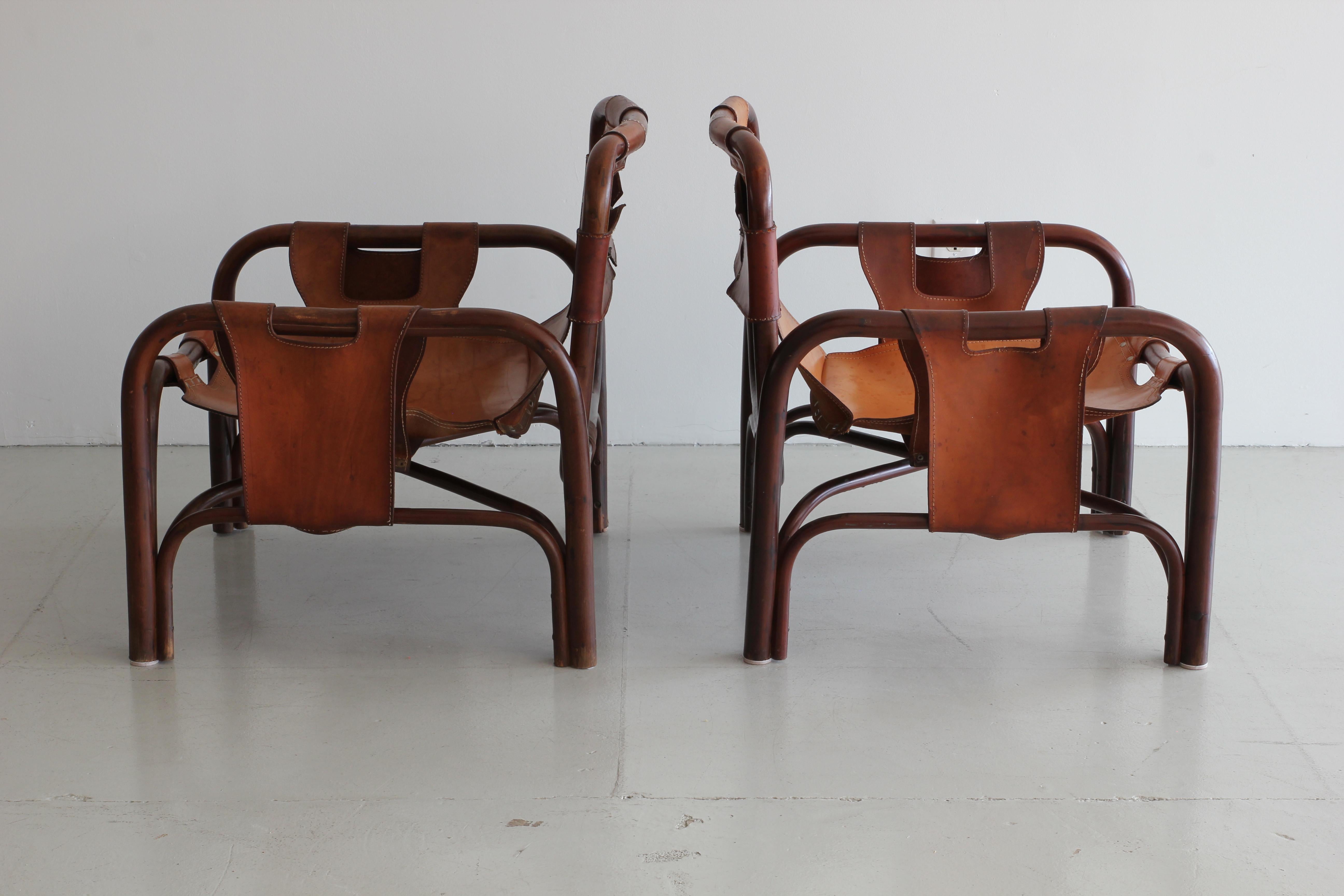 Leather Charlotte Perriand Style Chairs