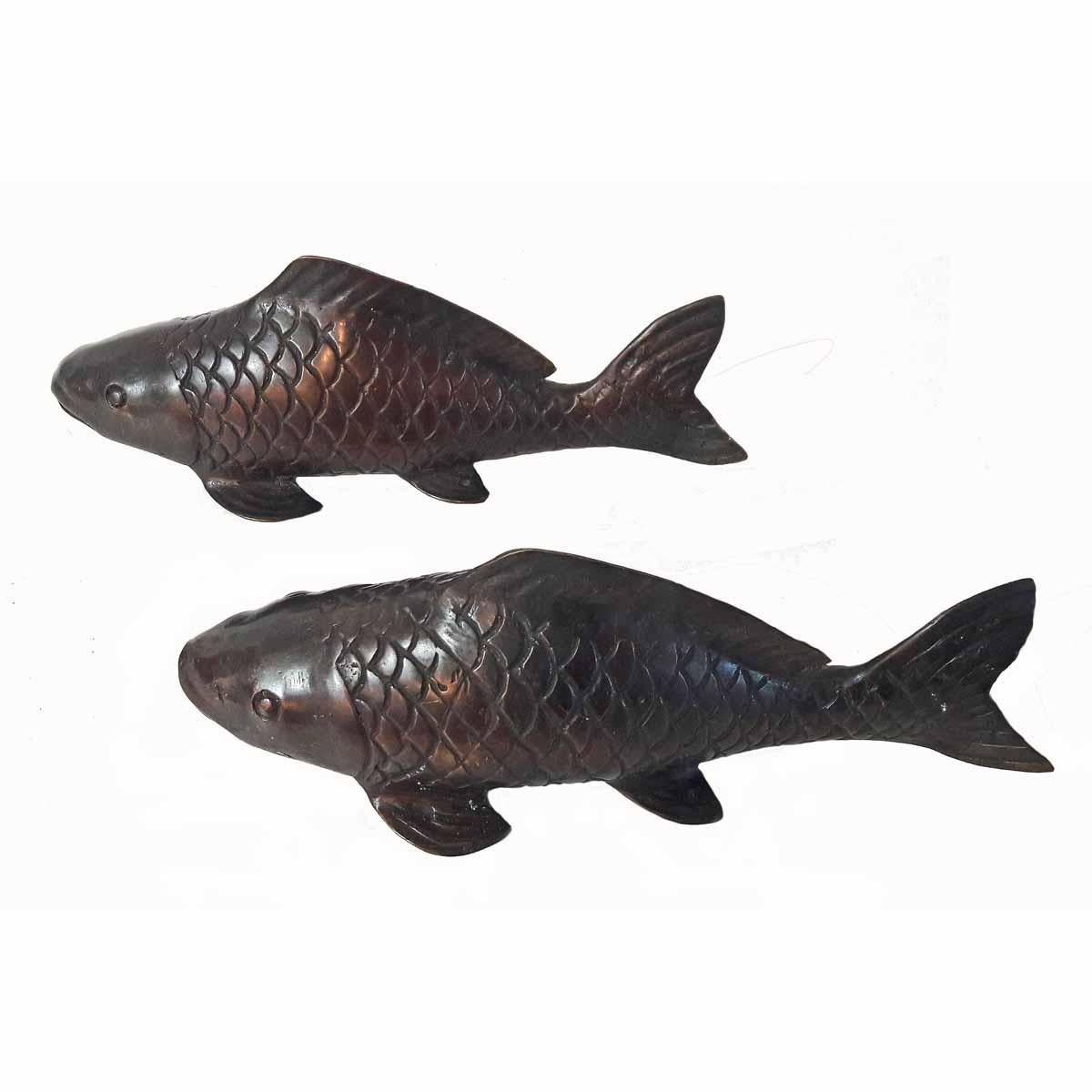 Arts and Crafts Bronze Statue of a Carp Fish, Medium