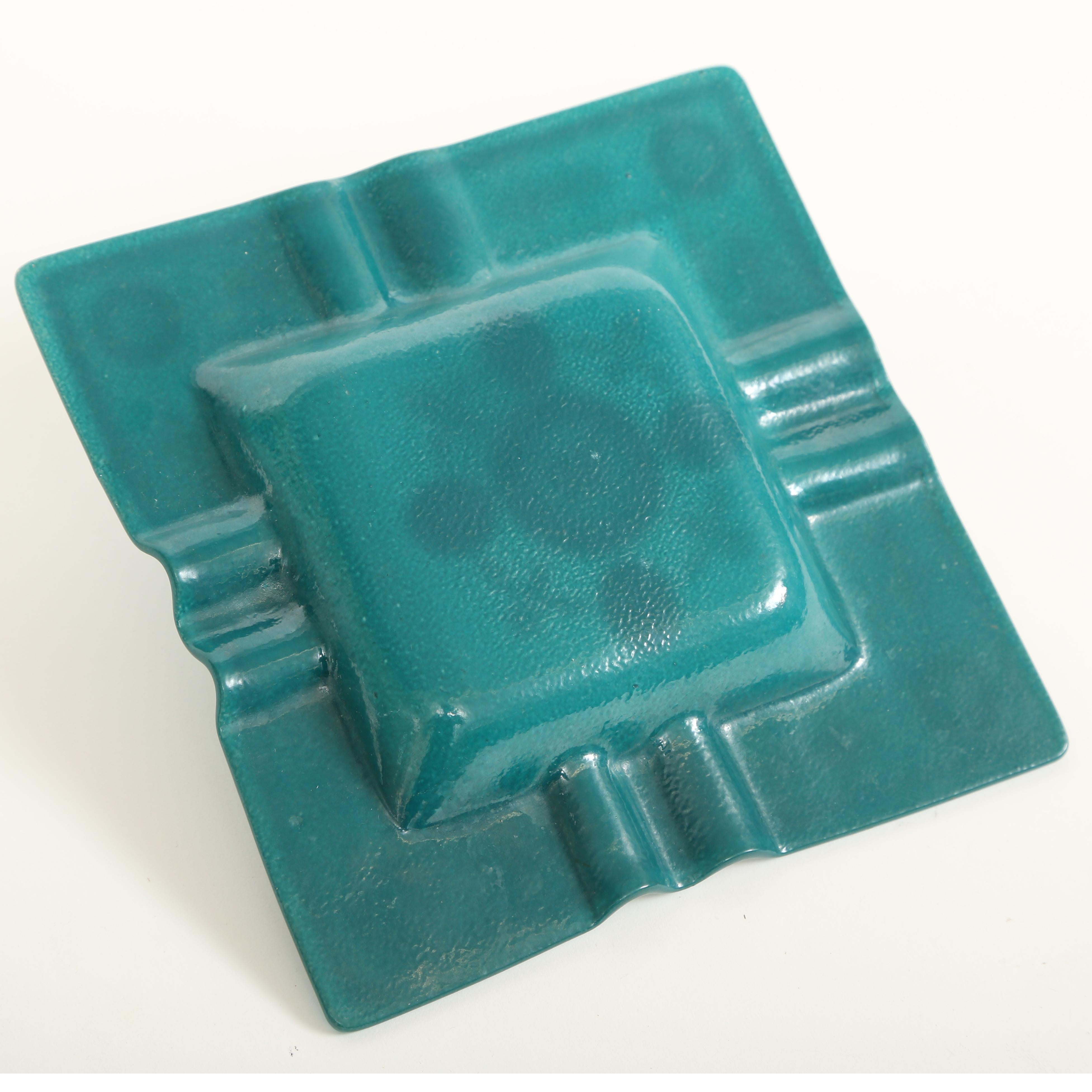 Hand-Crafted Georges Briard Square Emerald Tray
