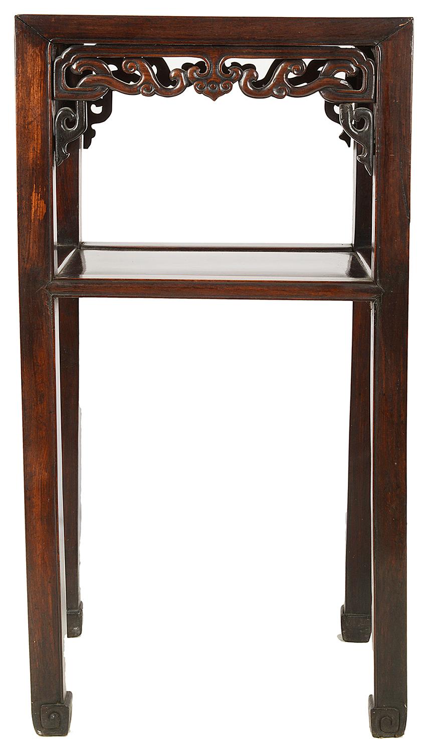 Pair of 19th Century Chinese Hardwood Side Tables For Sale 2