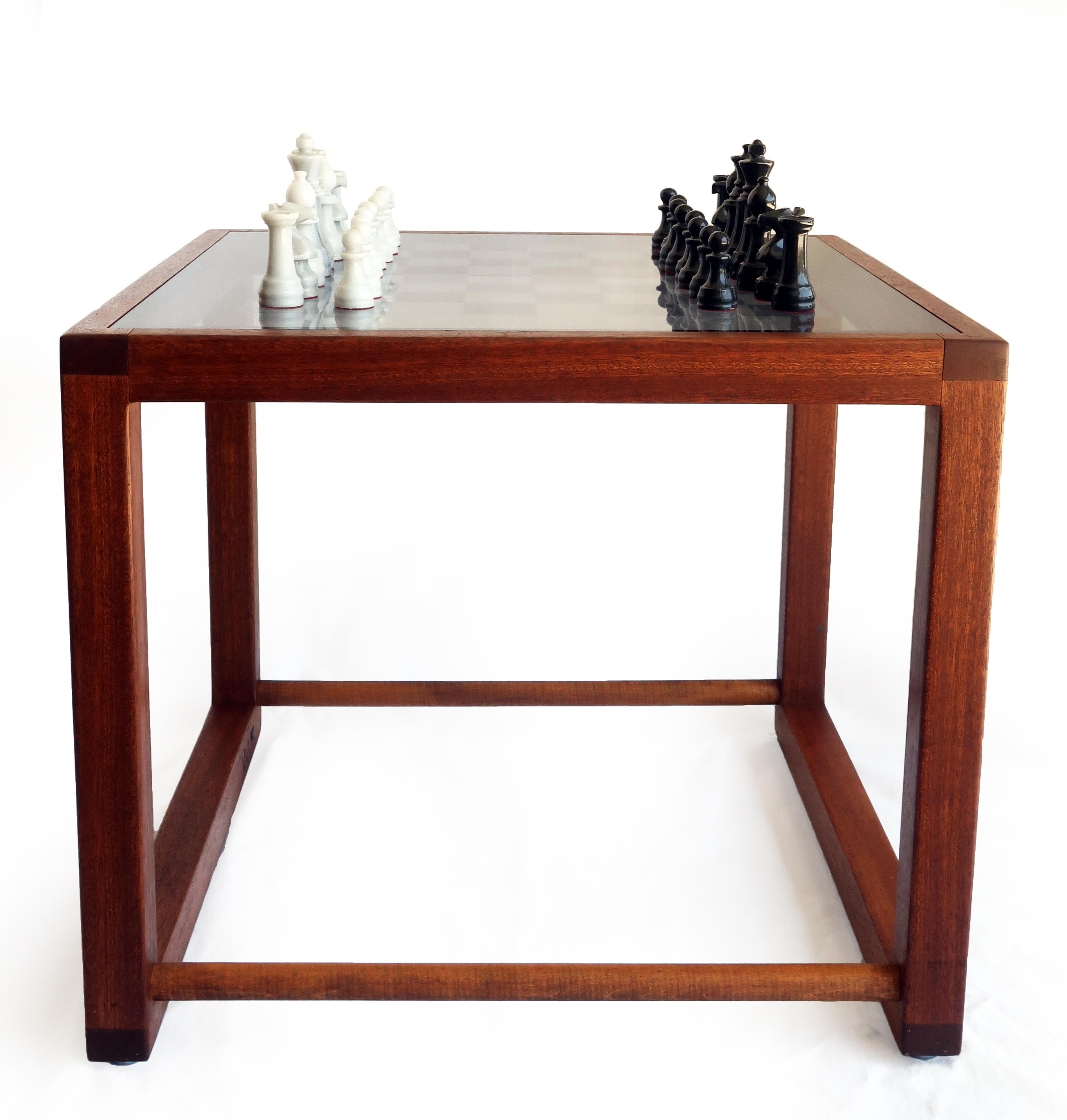 Walnut and Glass Game Table 1
