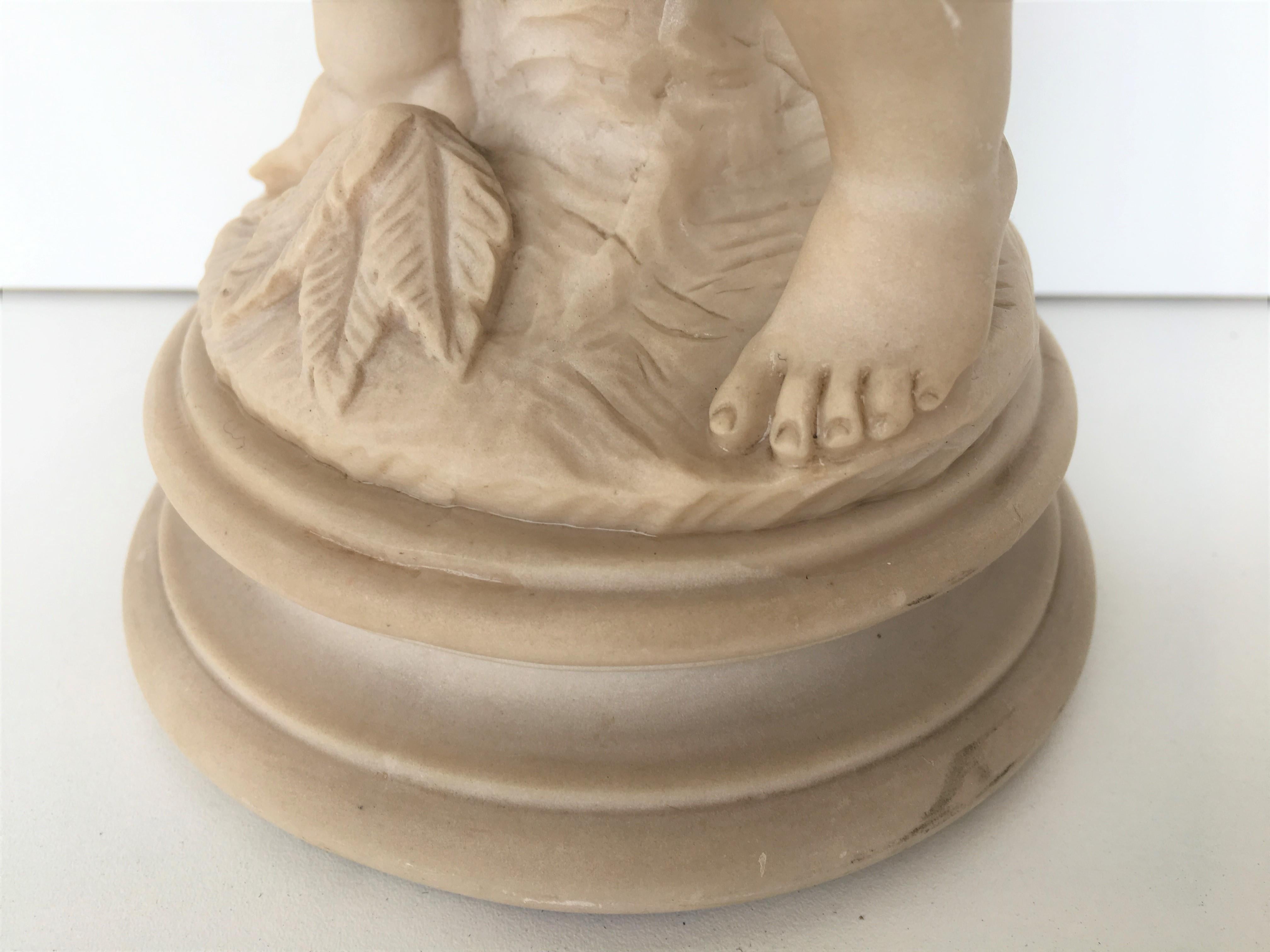 Antique Parian Porcelain Bisque Sculpture Centrepiece Cherub 1