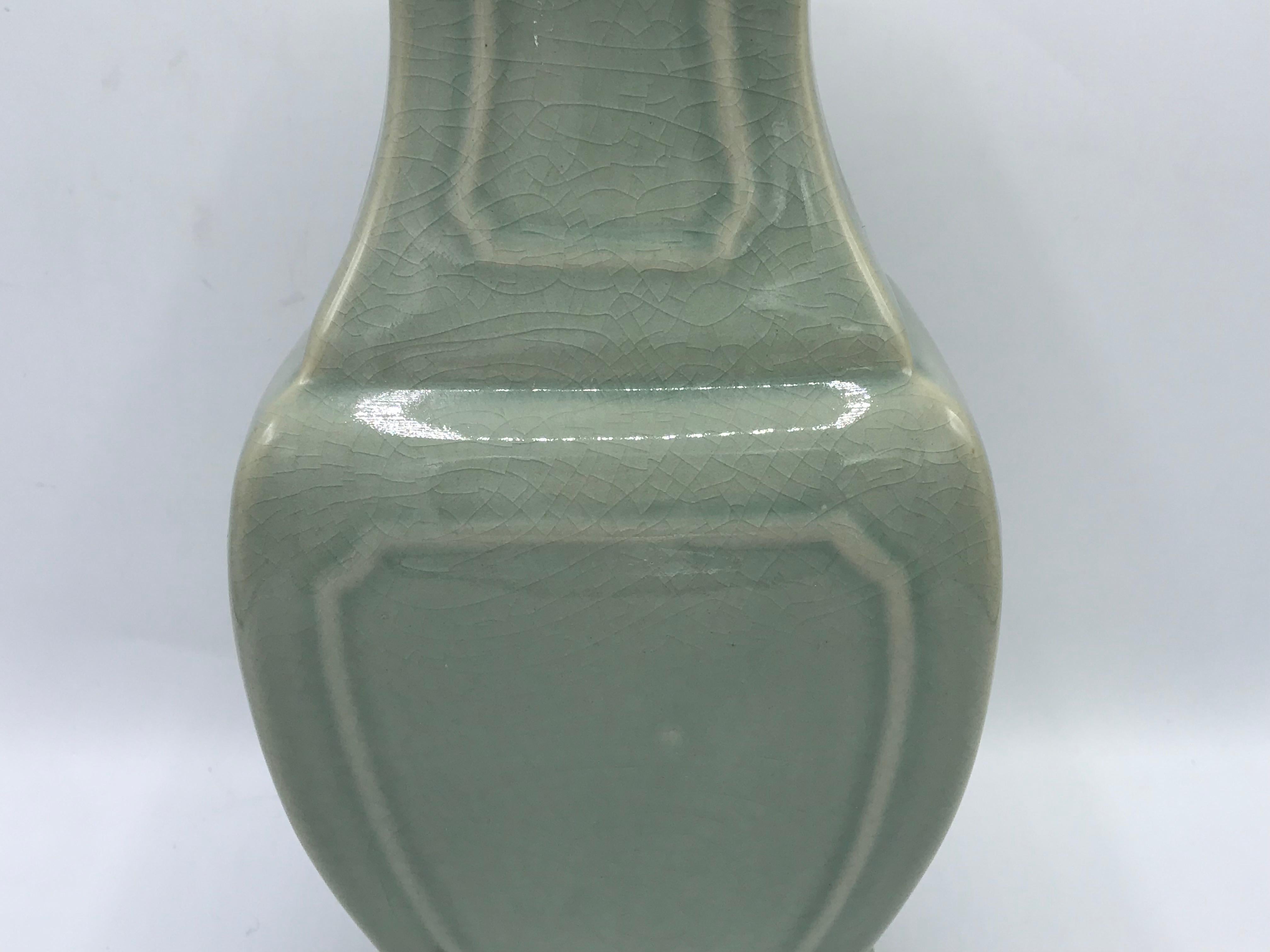 Ceramic 1980s Maitland Smith Chinoiserie Celadon Vase