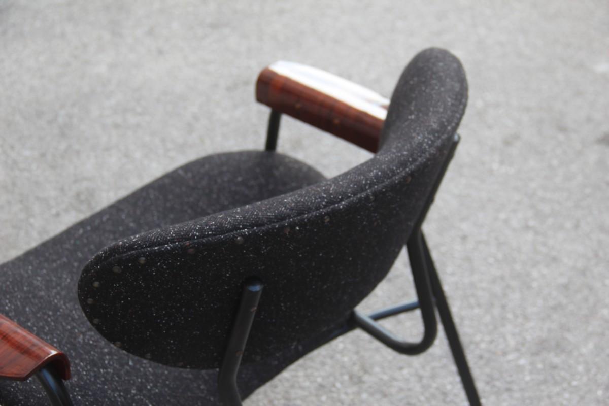 Mid-Century Modern Chairs Gastone Rinaldi for RIMA Design 1950s Black For Sale 1