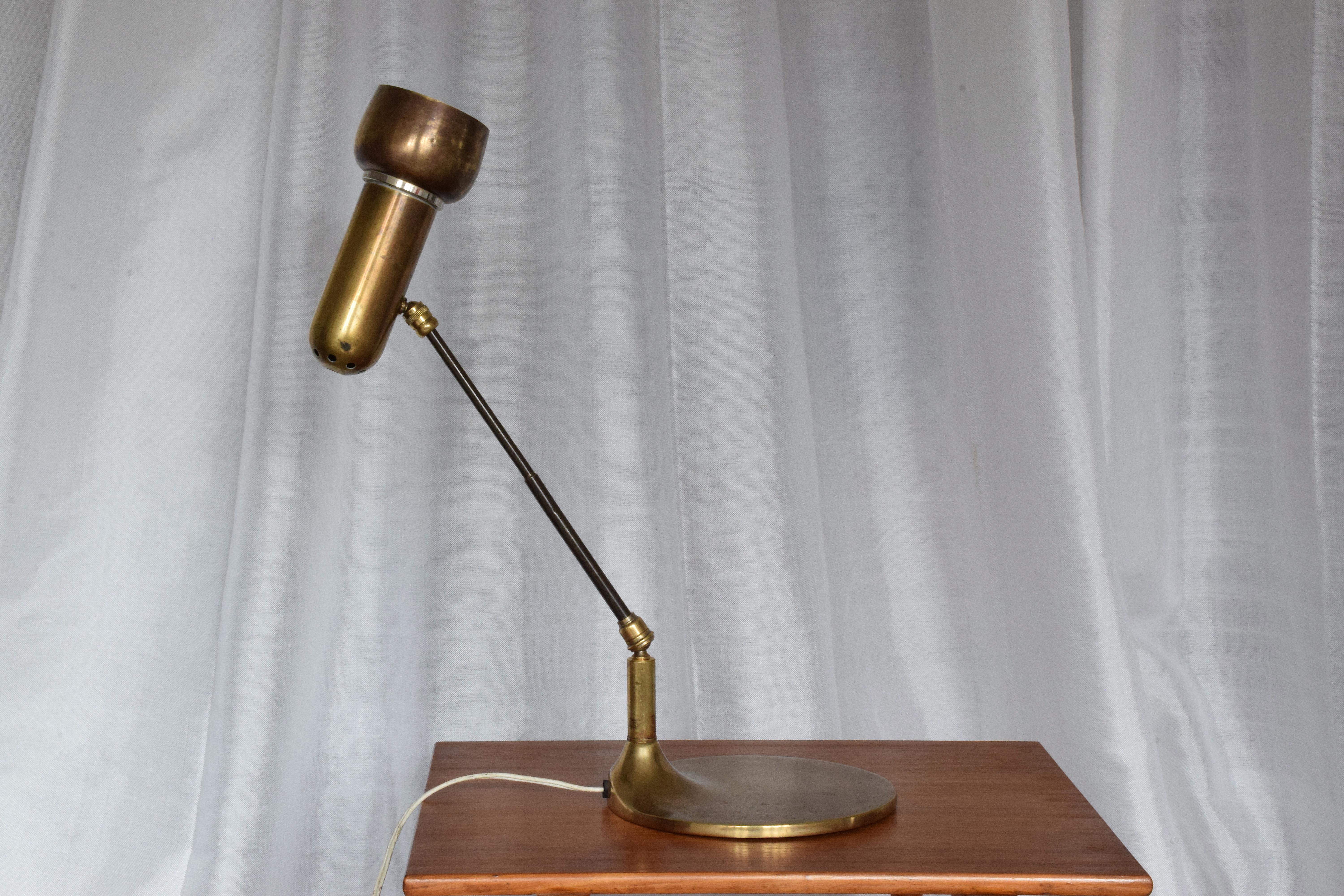 20th Century Italian Vintage Brass Articulating Lamp, 1950s