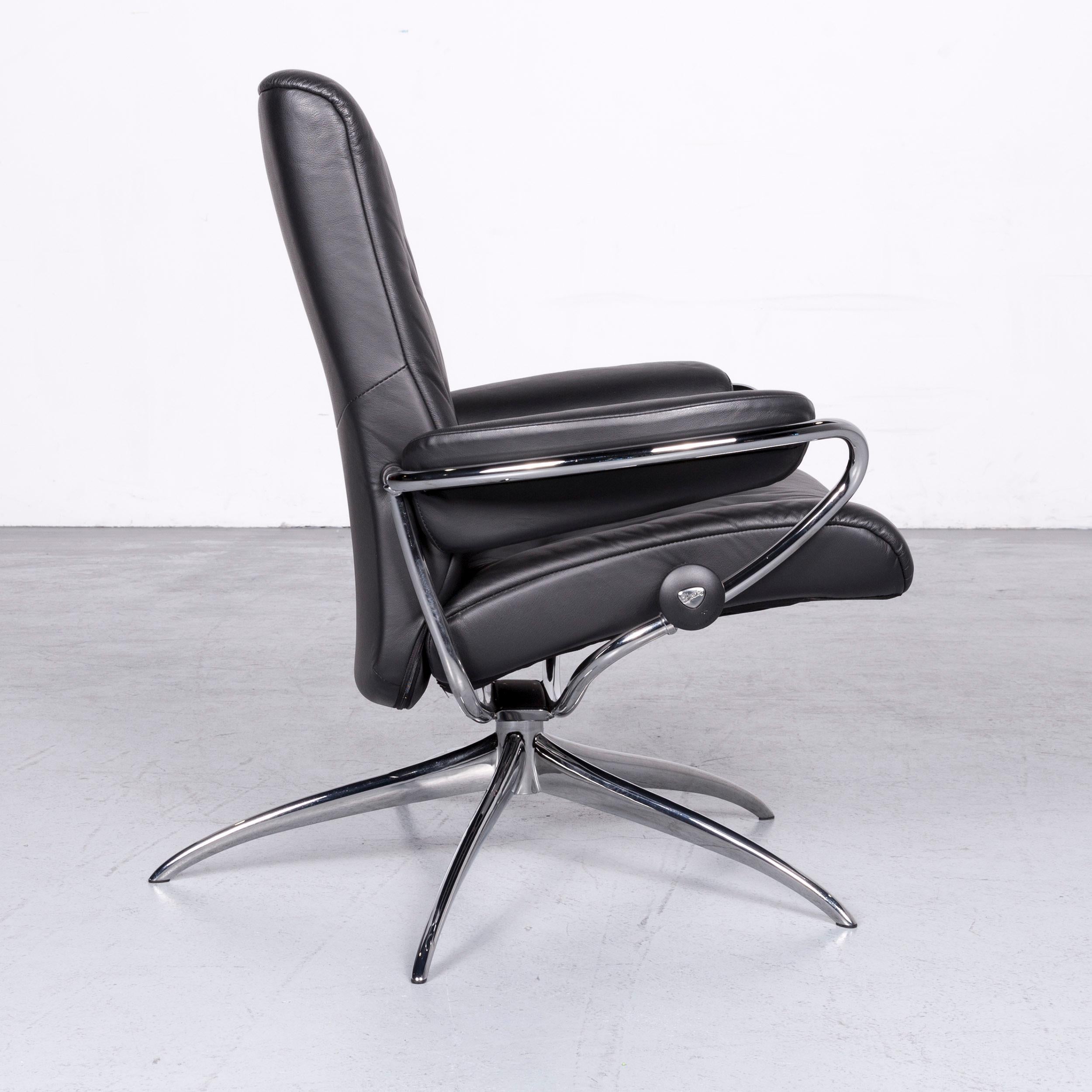Ekornes Stressless Metro M Low Back Designer Leather Office Chair Black For Sale 1