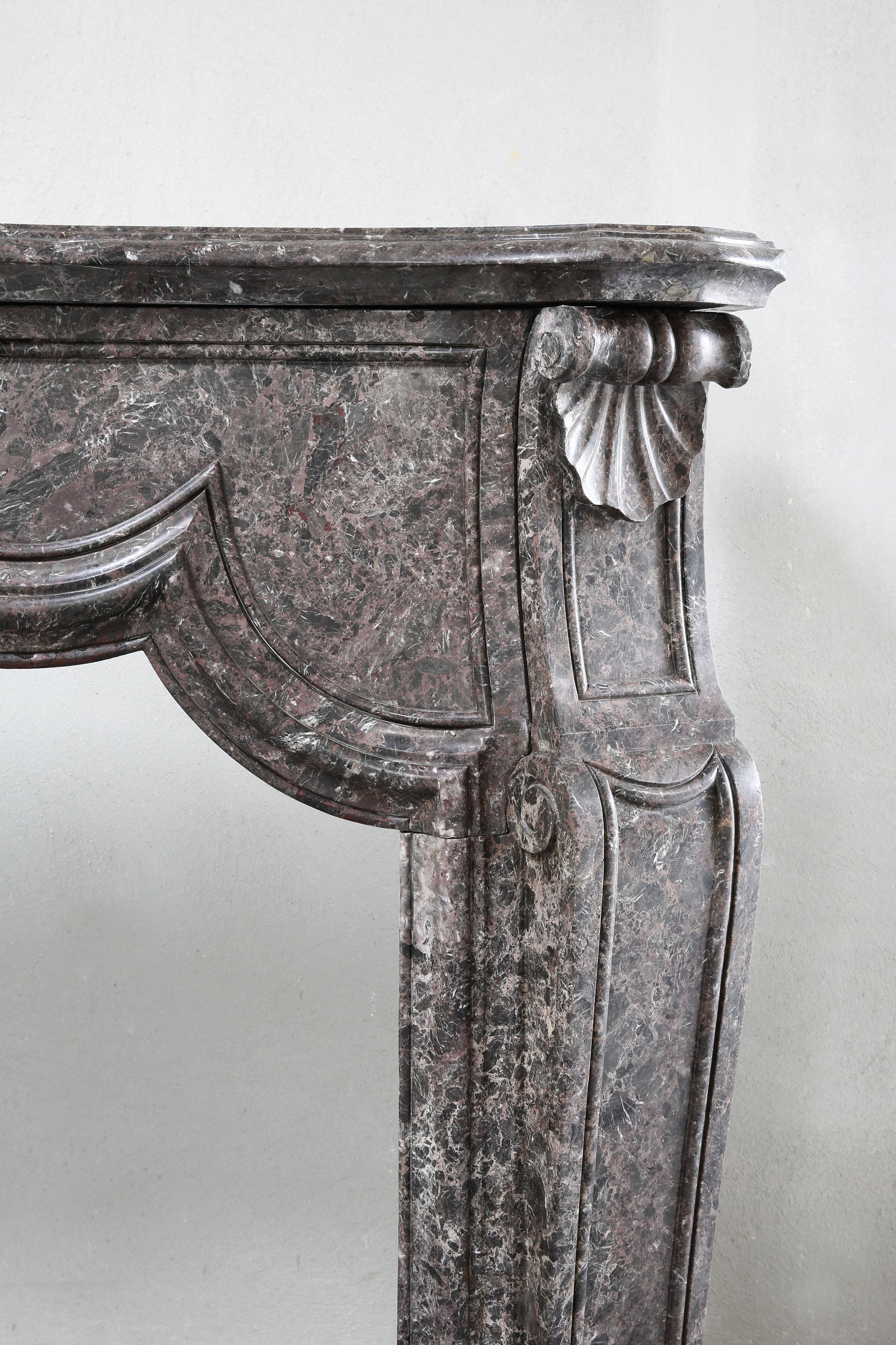 Antique Marble Fireplace from the 19th Century, Louis XV 2