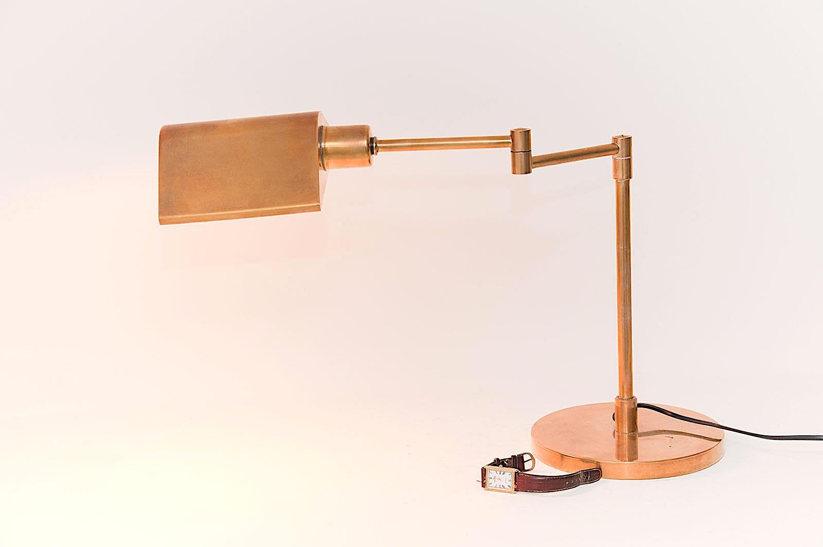 Table Lamp, Vintage in Brass, 1970s, Articulated Arm, in a Brass Color 1