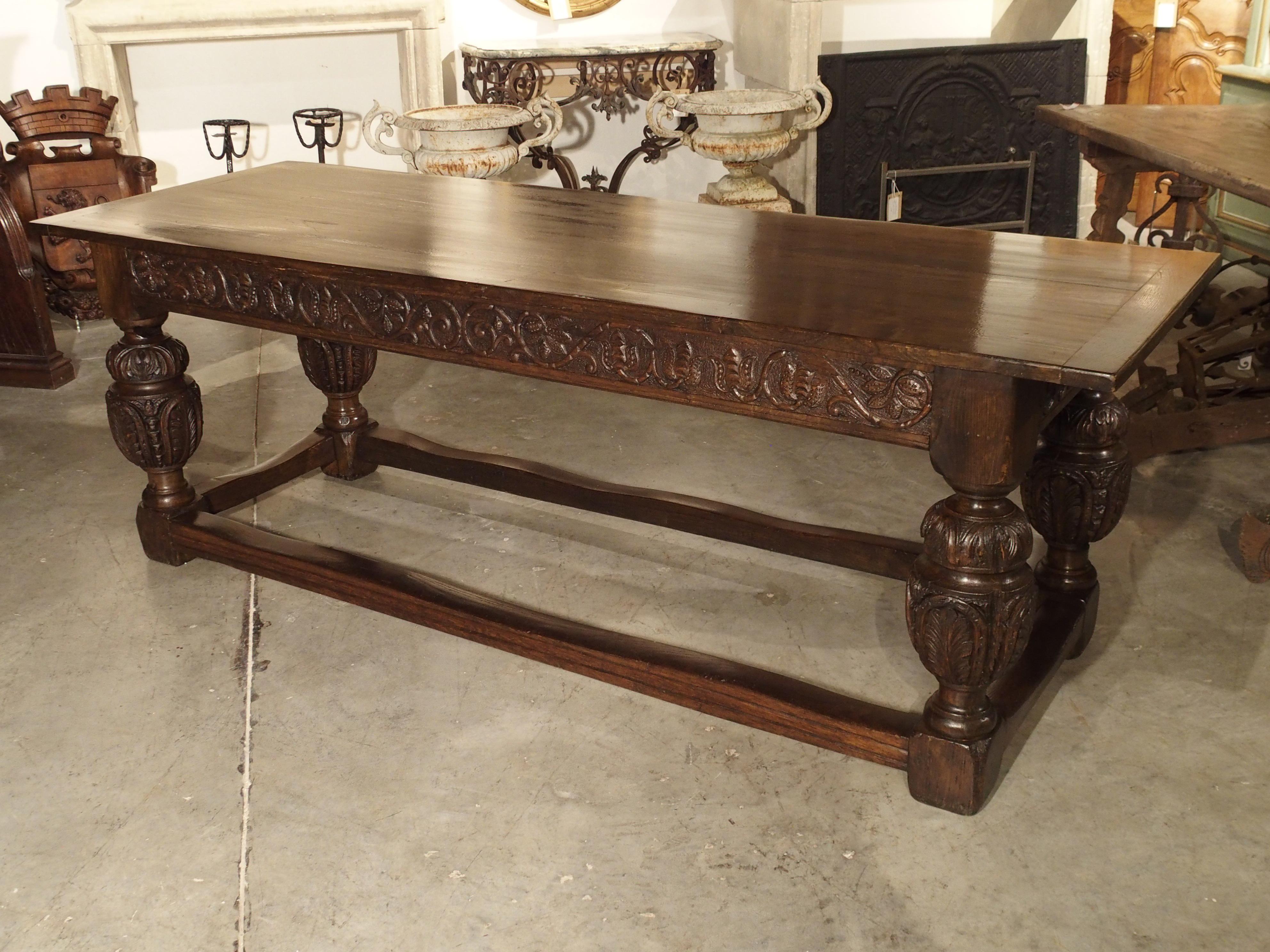 Antique Oak Elizabethan Style Table, England 19th Century In Good Condition In Dallas, TX