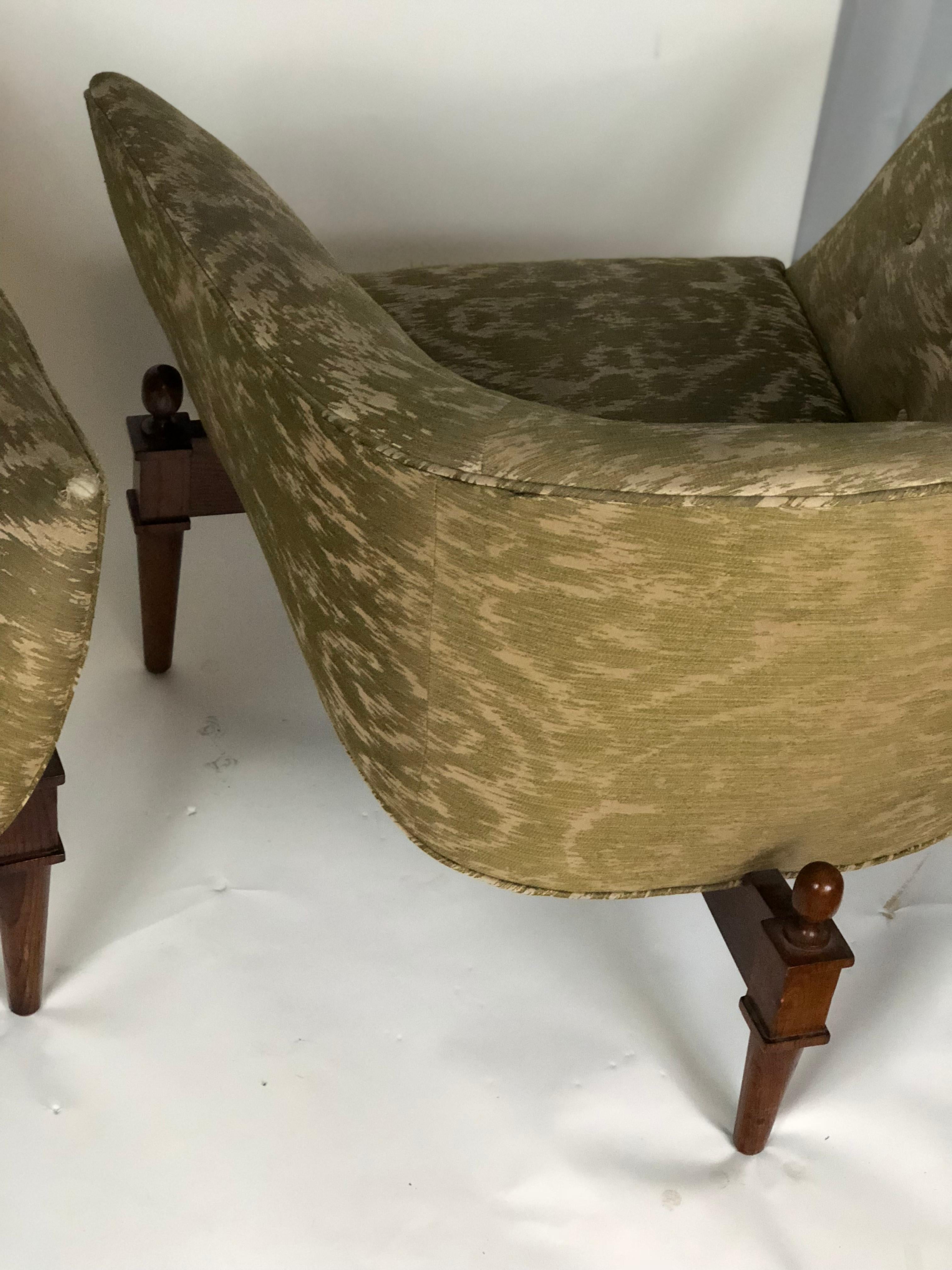 Pair of Midcentury Style Club Chairs 1