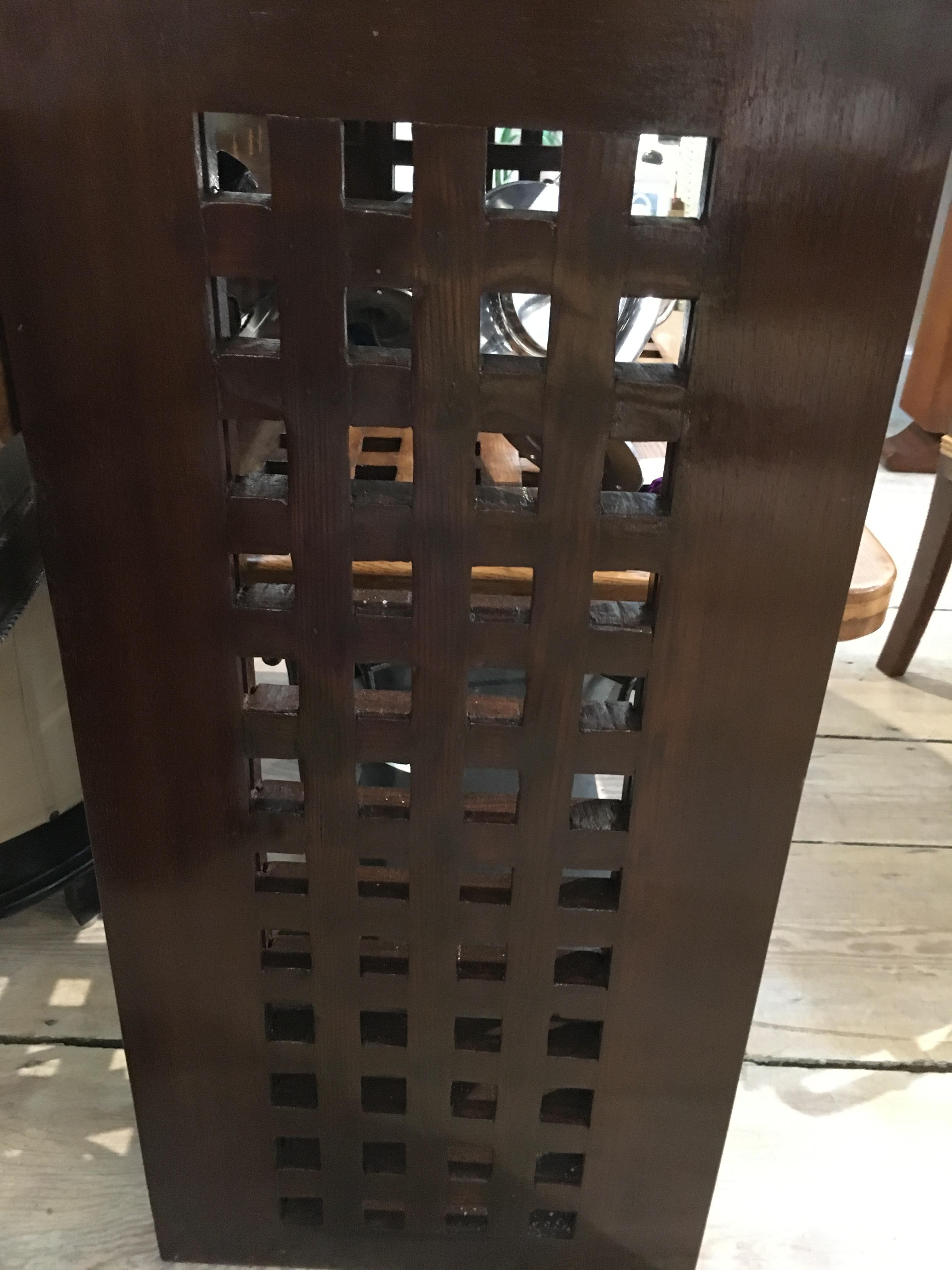 20th Century Ship Teak Decking Console Table with Brass Border by Deborah Lockhart Phillips