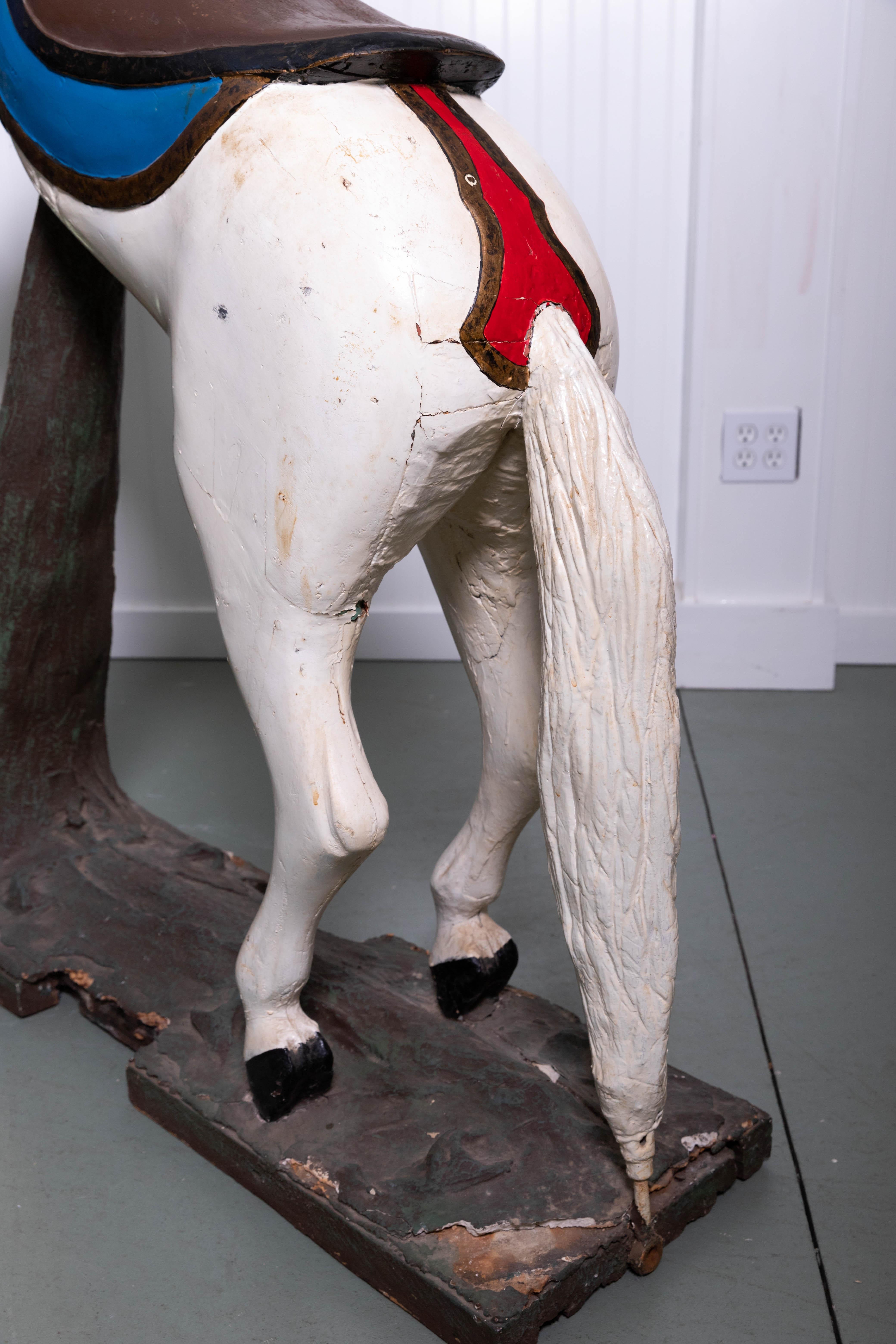Late 19th Century Wooden Carousel Horse in Fixed Position For Sale 3